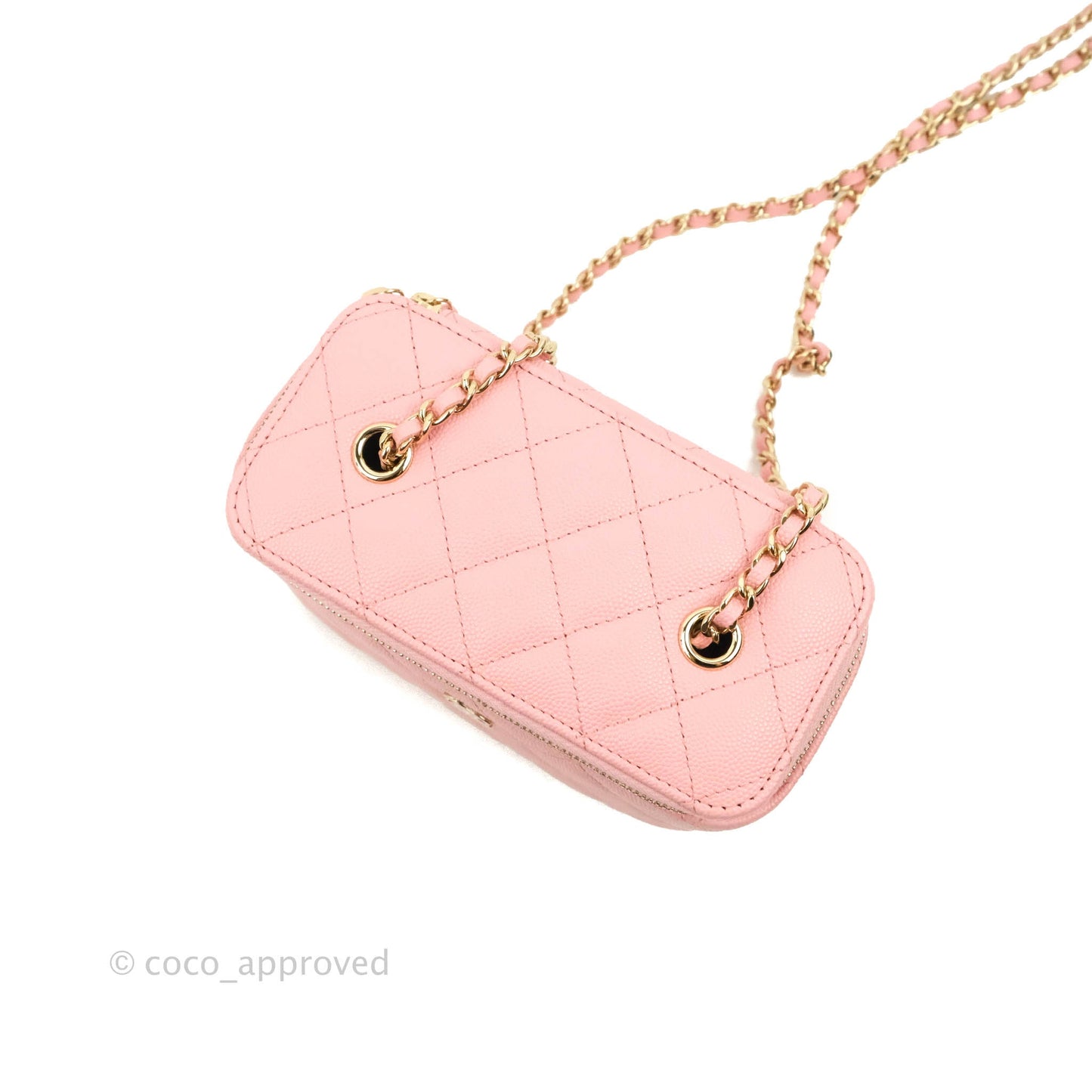 Chanel Classic Vanity with Chain Pink Caviar Gold Hardware