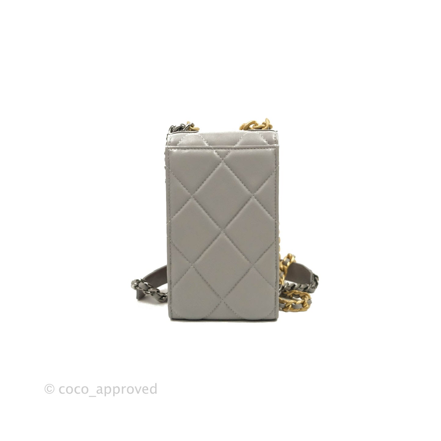 Chanel 19 Phone Holder Grey Mixed Hardware