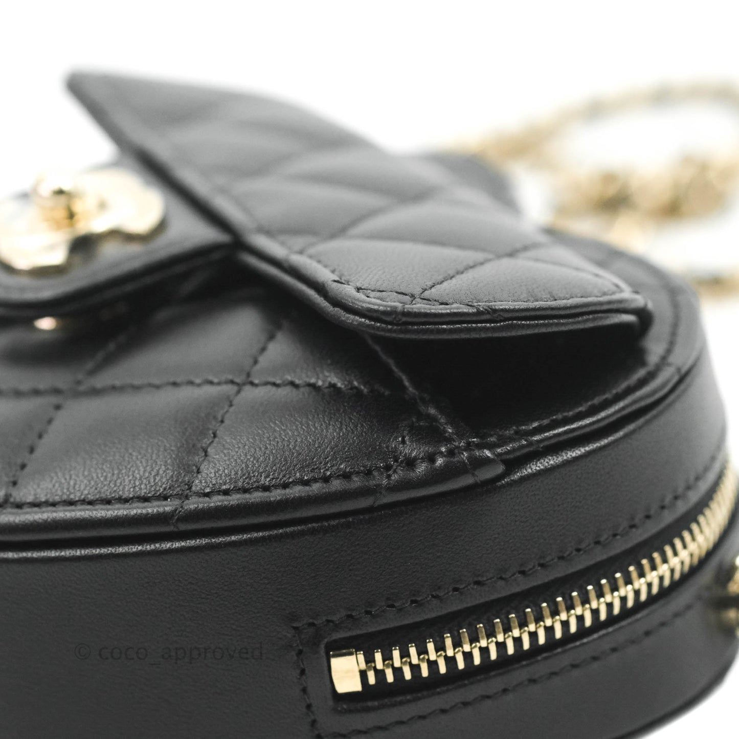 Chanel Small Heart Bag Black Lambskin Gold Hardware 22S