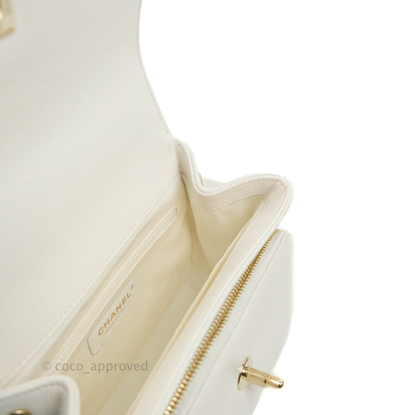 Chanel Quilted Small Business Affinity Flap White Caviar Gold Hardware