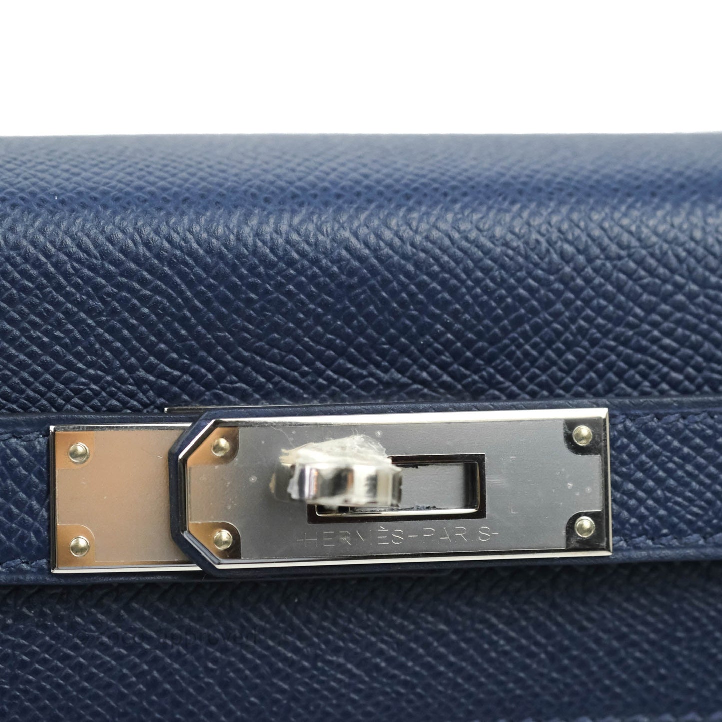 Hermès Kelly 28 Blue Epsom Palladium Hardware "Letter" Collection Limited Edition