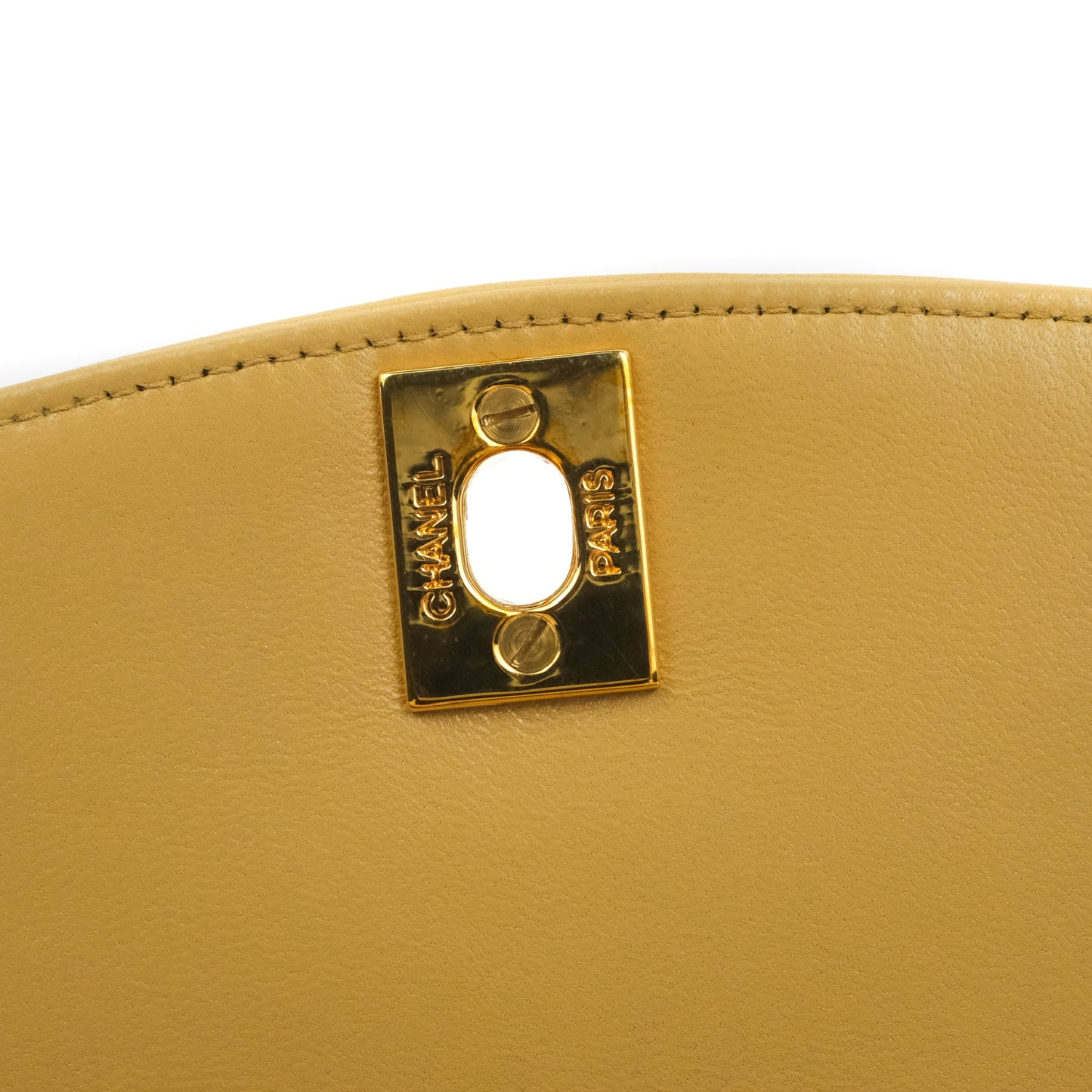Chanel Vintage Small Quilted Classic Diana Flap Bag Beige Lambskin 24K Gold Hardware