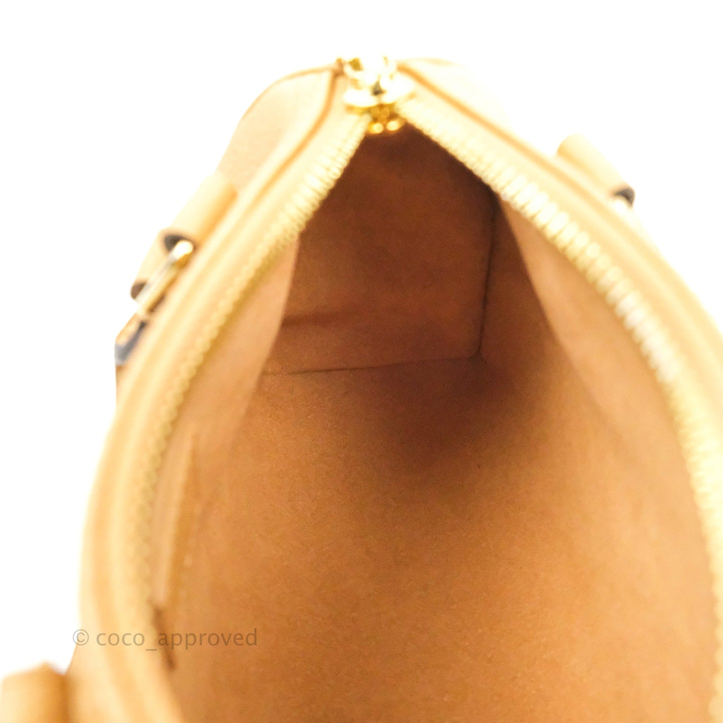 Louis Vuitton Nano Speedy Monogram Canvas Arizona Beige Gold Hardware
