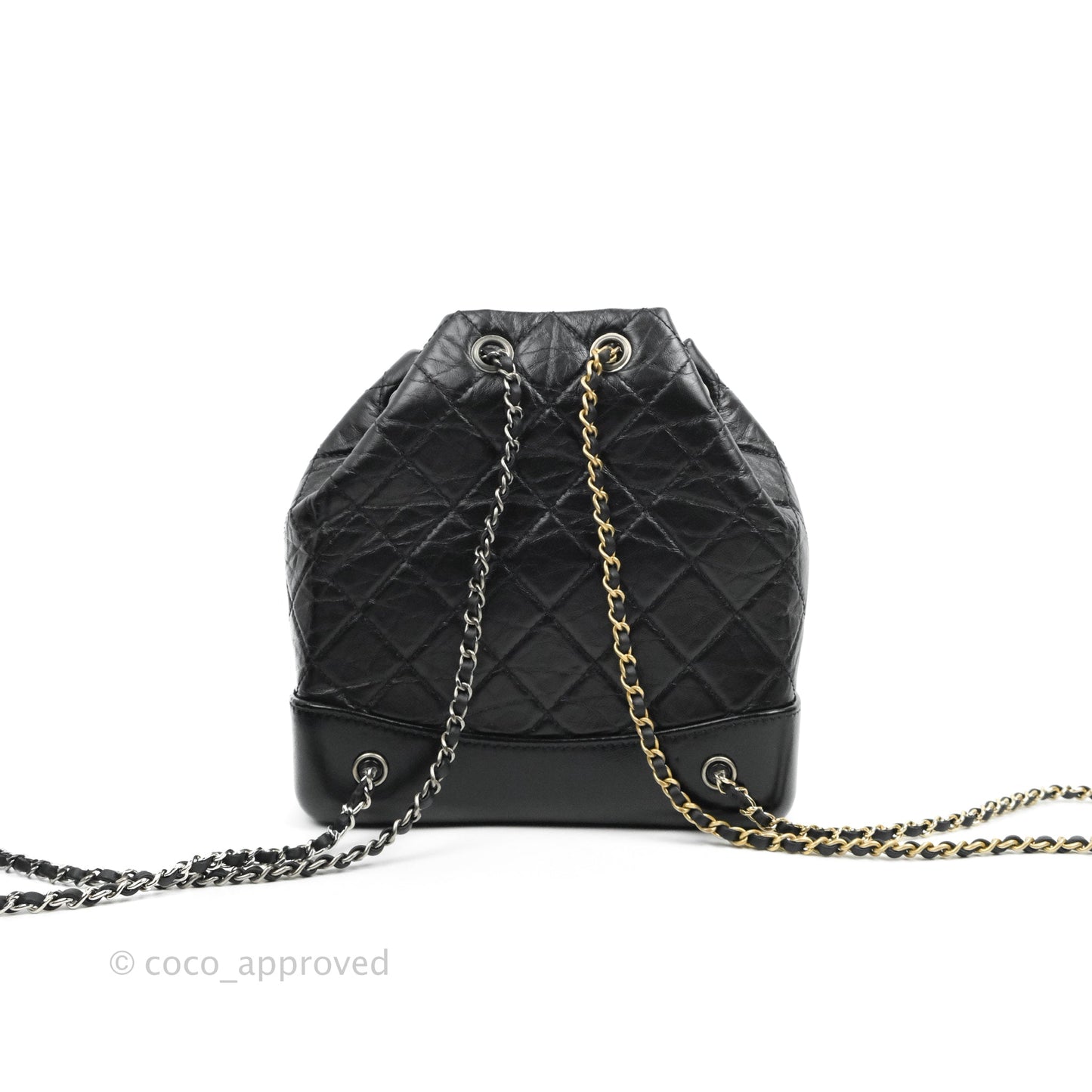 Chanel Small Gabrielle Backpack Black Aged Calfskin