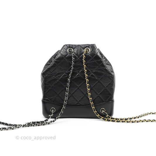 Chanel Small Gabrielle Backpack Black Aged Calfskin