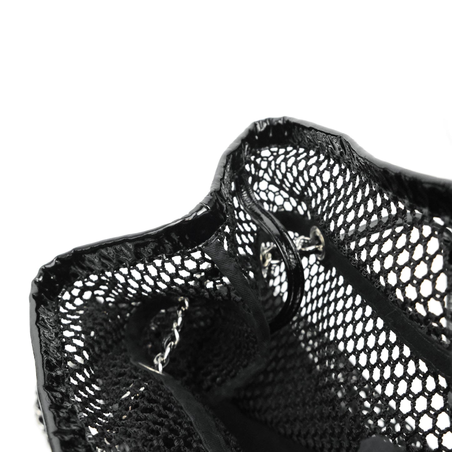 Chanel La Madrague Large Net Tote w Removable Patent Medium Flap