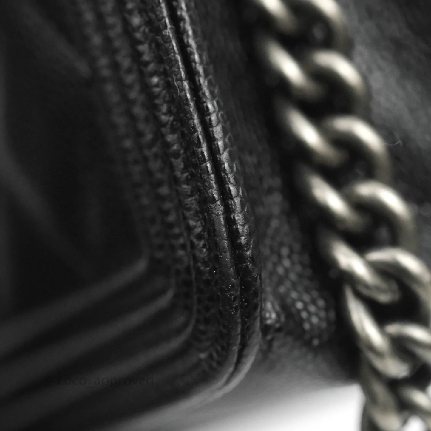 Chanel Quilted Boy Wallet on Chain WOC Black Caviar Ruthenium Hardware