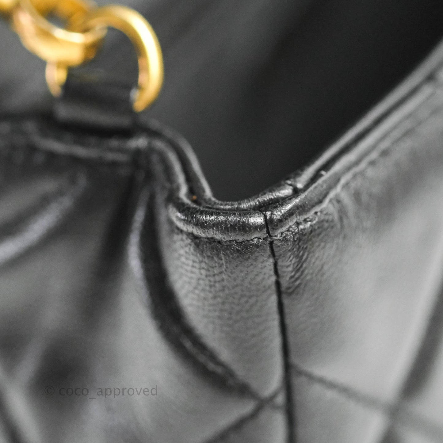 Chanel Quilted Square Flap Bijoux Chain Strap Black Aged Gold Hardware
