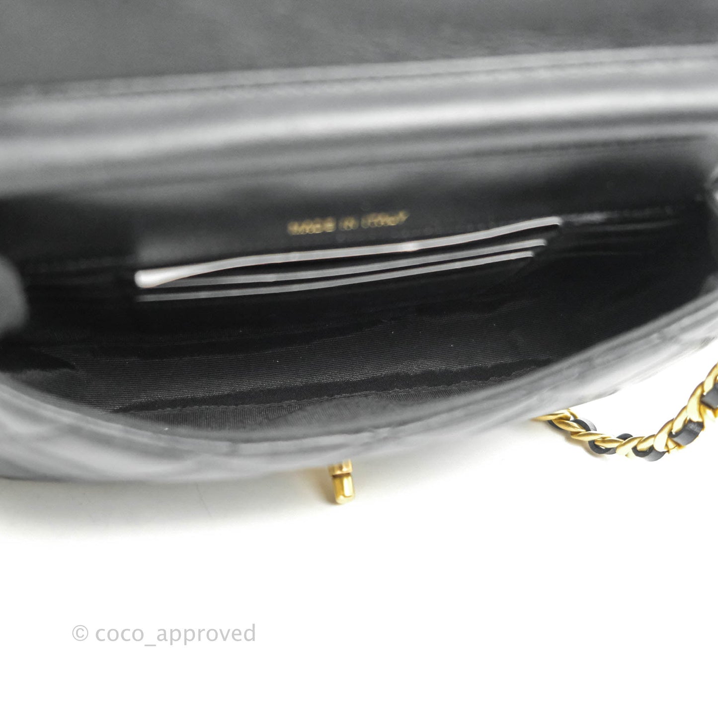Chanel Clutch with Chain Black Calfskin Aged Gold Hardware