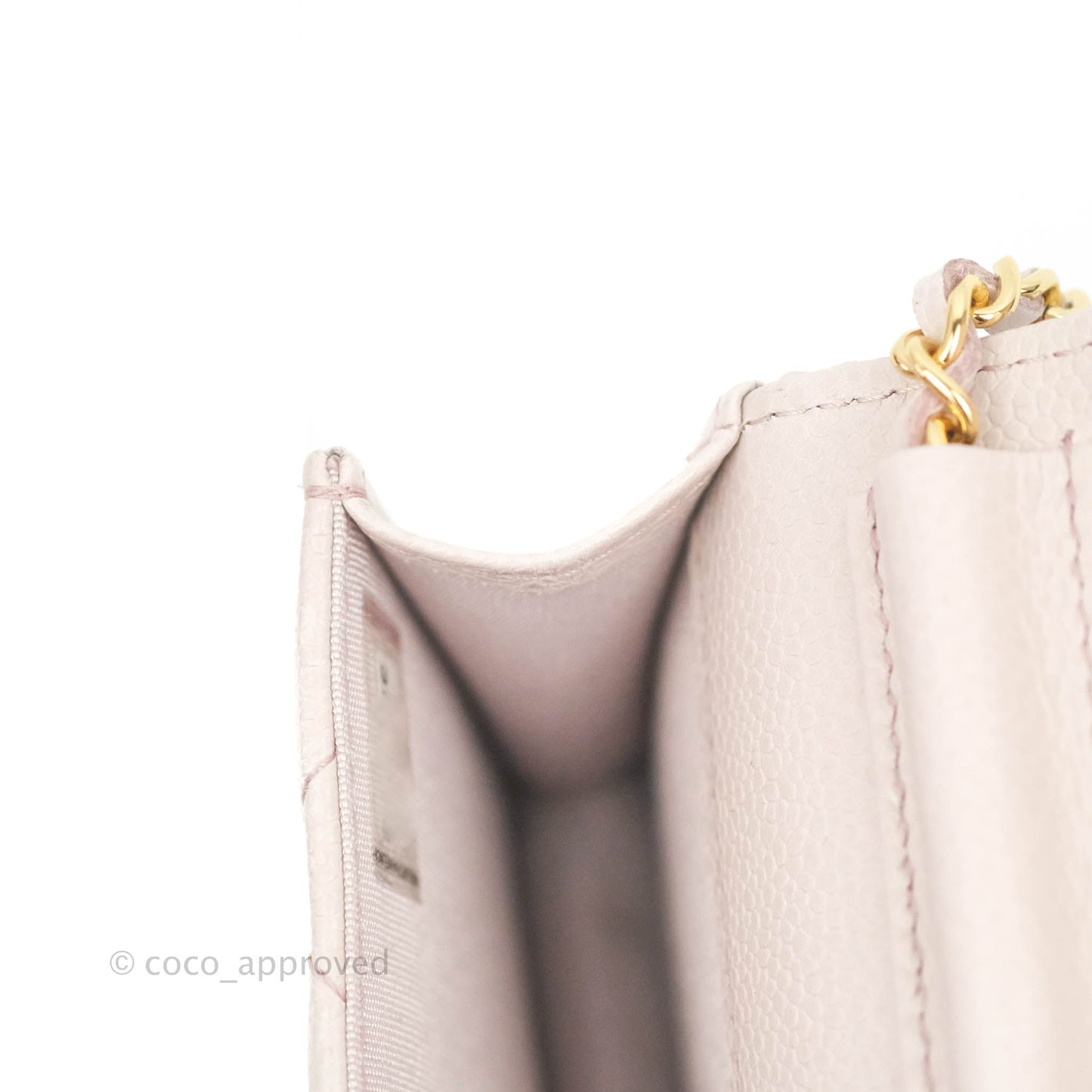 Chanel Miss Coco Clutch With Chain Quilted Lilac Pink Caviar Gold Hardware
