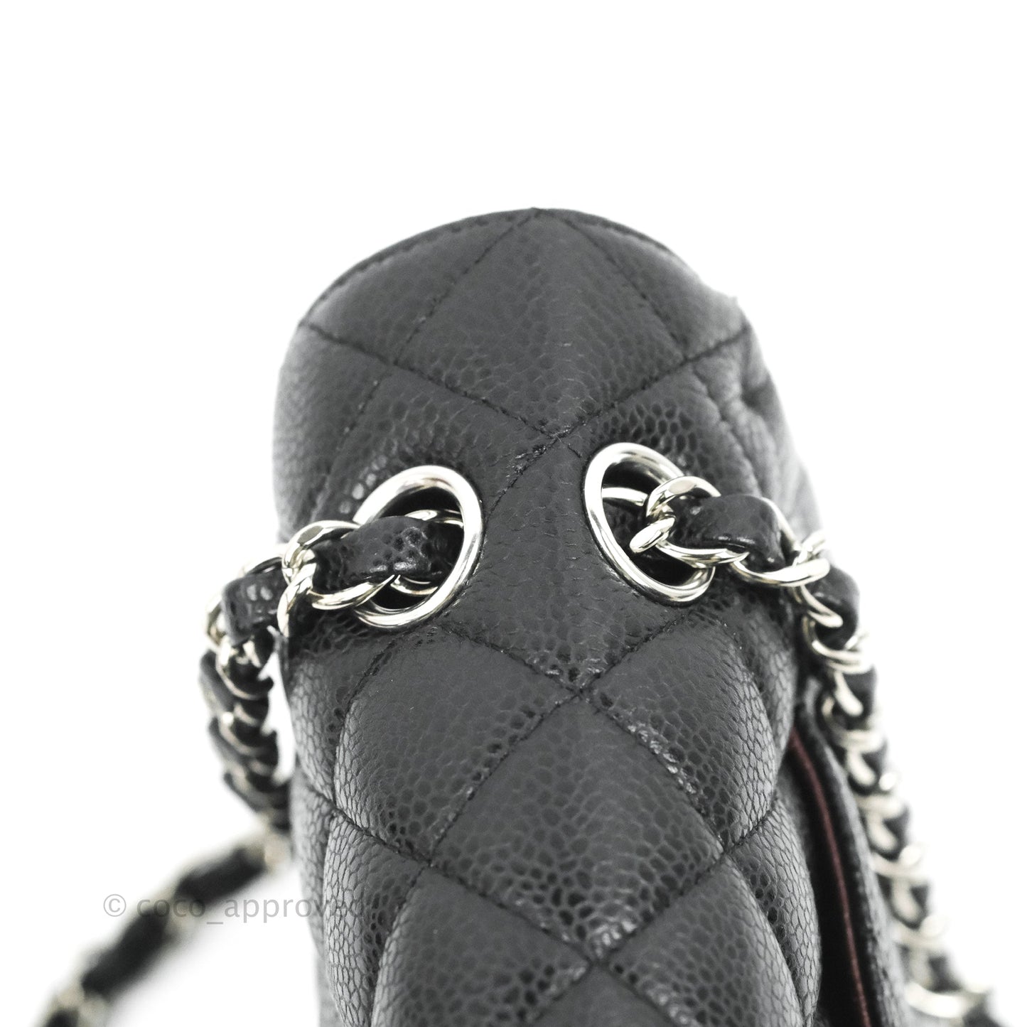 Chanel Classic M/L Medium Flap Quilted Black Caviar Silver Hardware