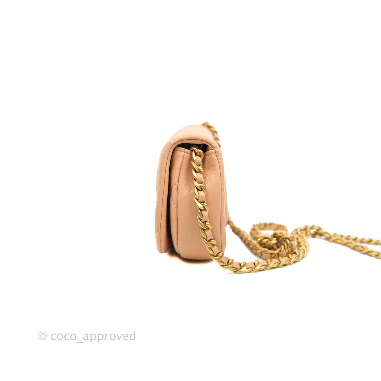 Chanel Clutch with Chain Beige Calfskin Aged Gold Hardware 21B