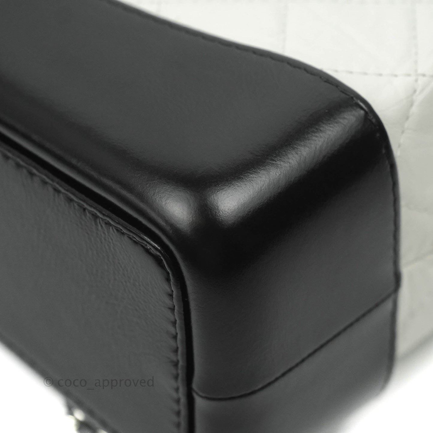 Chanel Small Gabrielle Backpack White Black Aged Calfskin