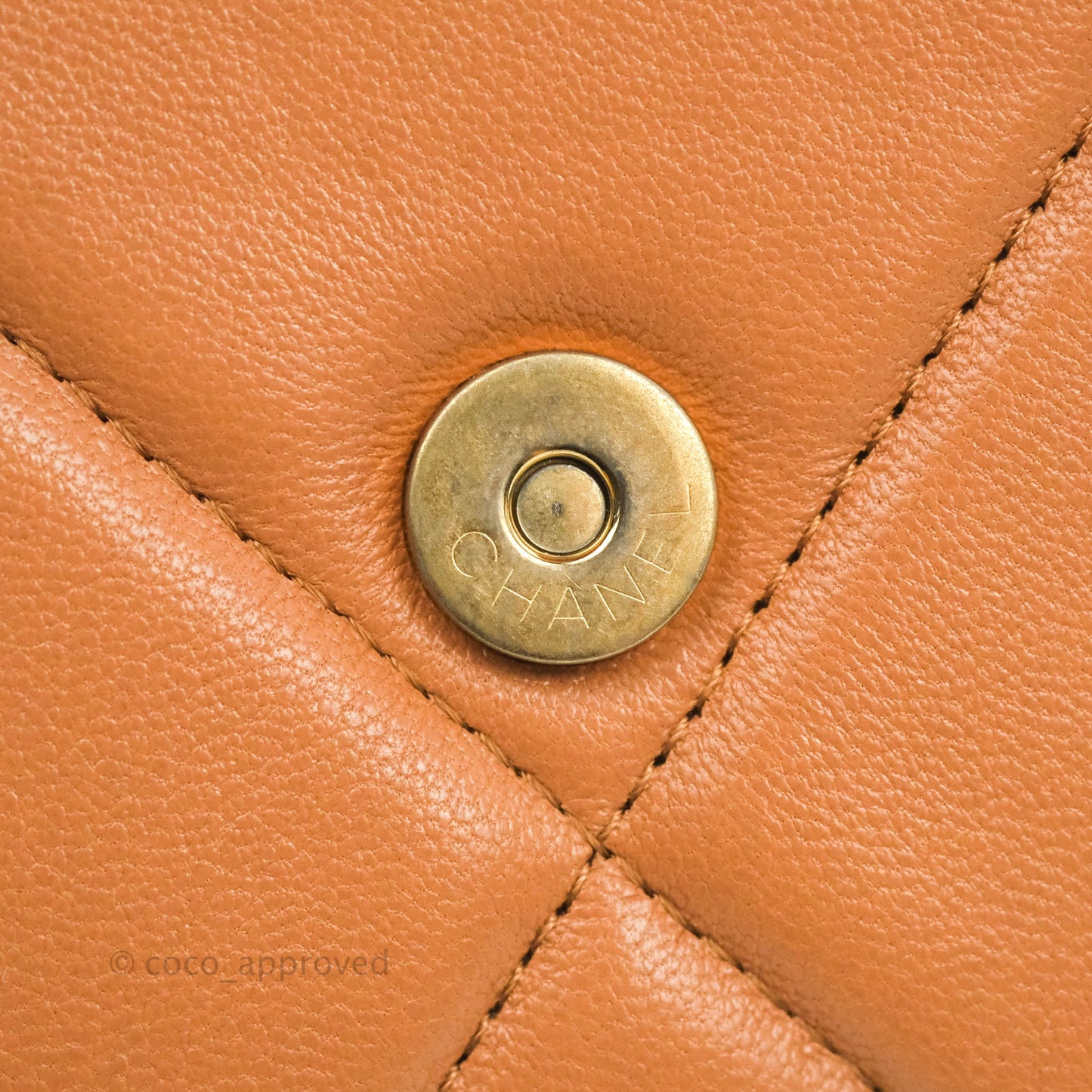Chanel 19 Wallet on Chain WOC Dark Beige Caramel Lambskin Mixed Hardware 21K