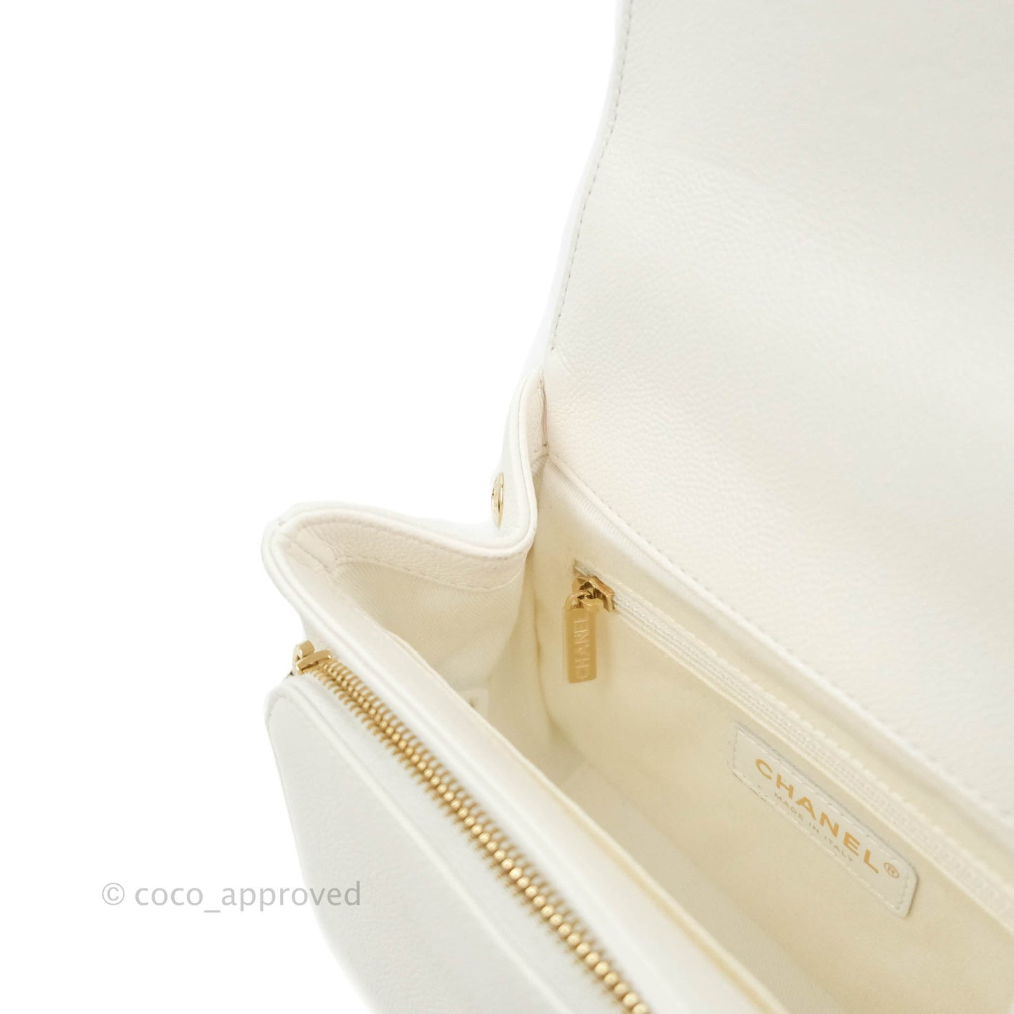 Chanel Quilted Small Business Affinity Flap White Caviar Gold Hardware