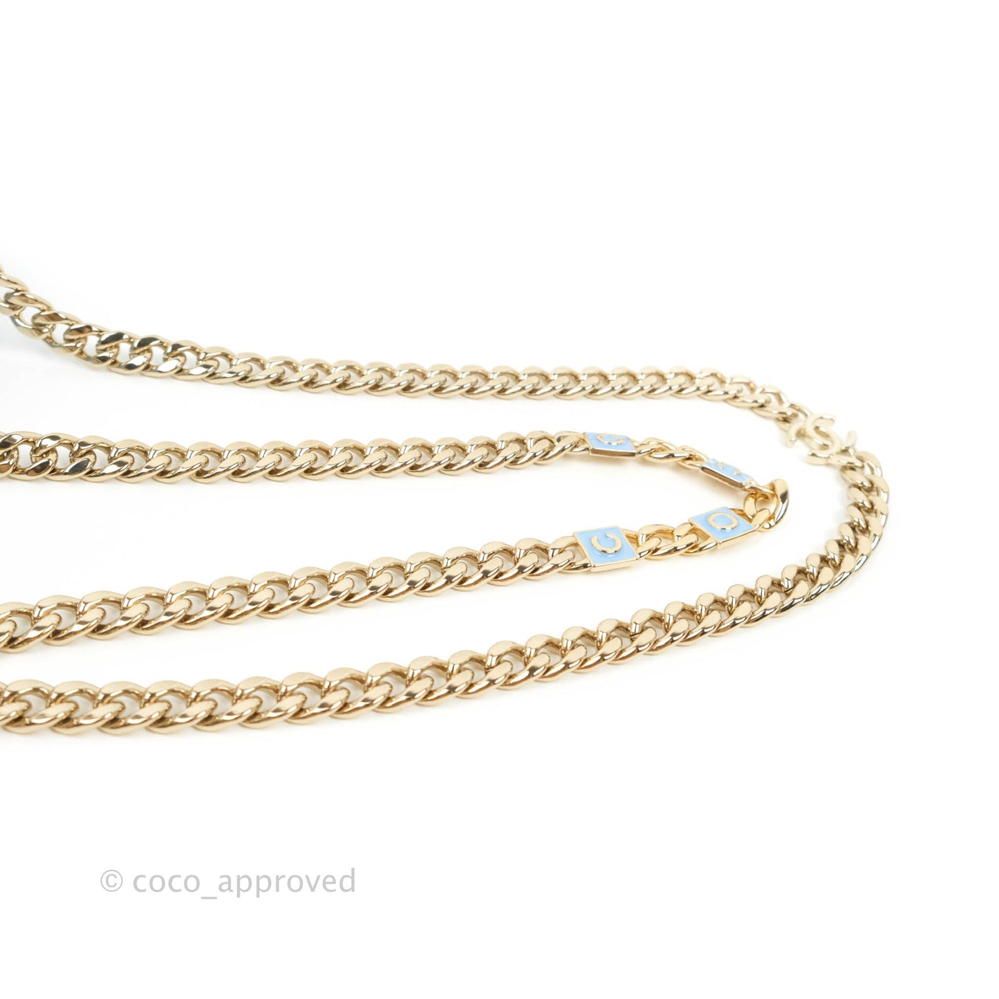 Chanel Mini Vanity Coco Chain Blue Lambskin Gold Hardware