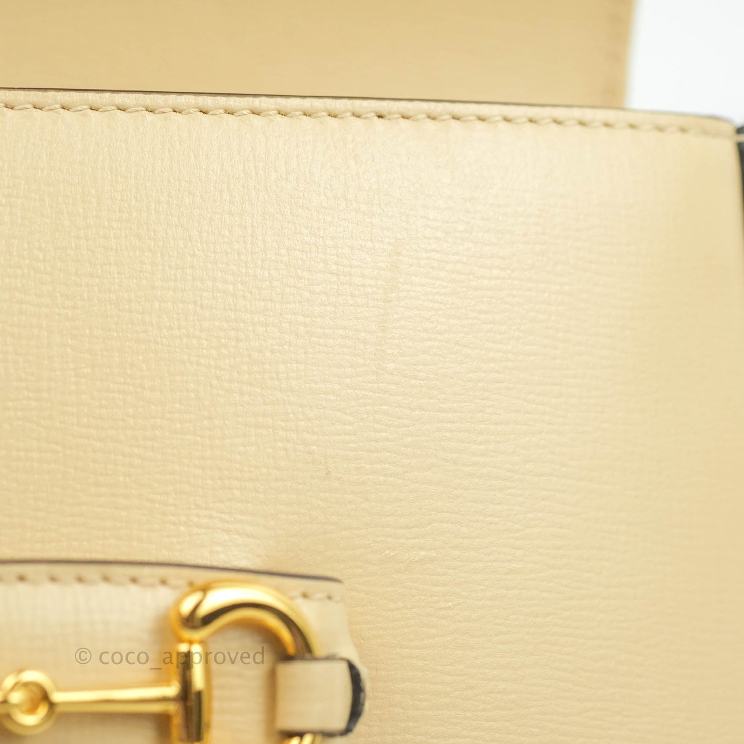 Gucci 1955 Horsebit Mini Shoulder Bag Beige Calfskin Gold Hardware