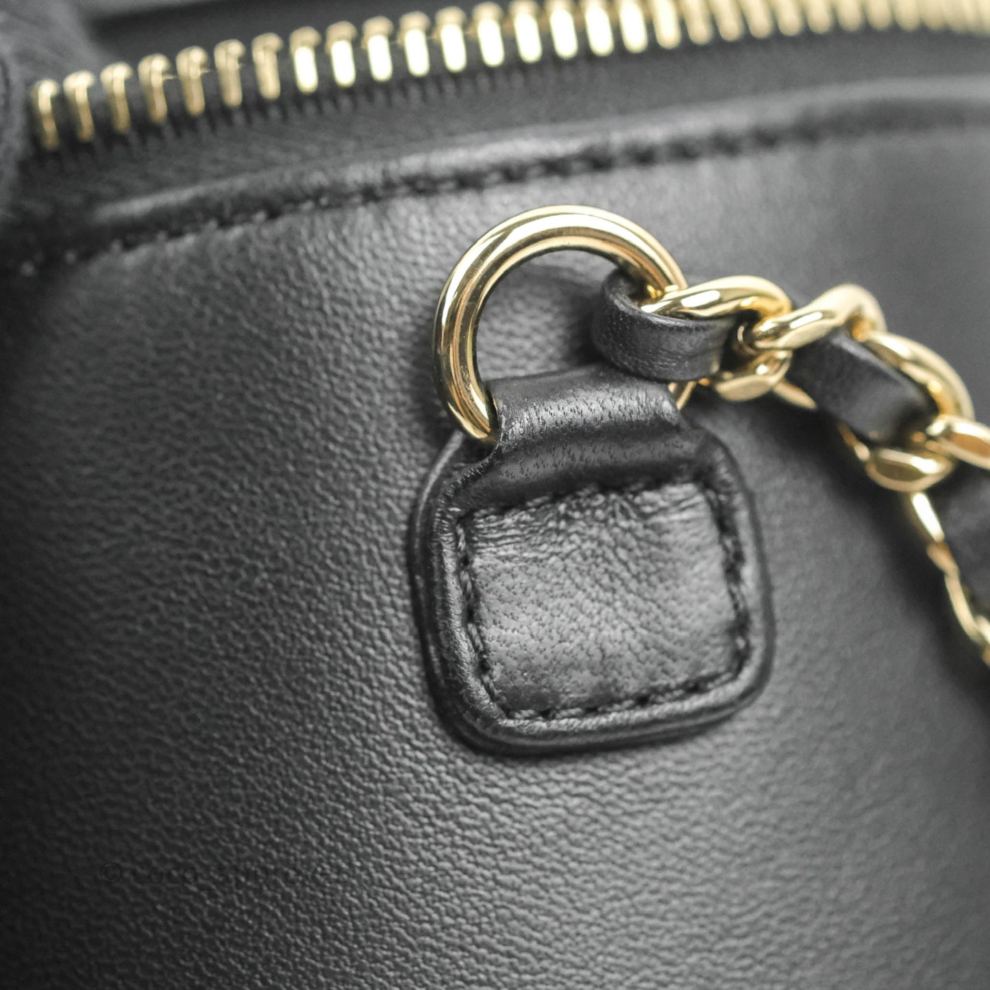 Chanel CC Mania Vanity Case Black Lambskin Gold Hardware