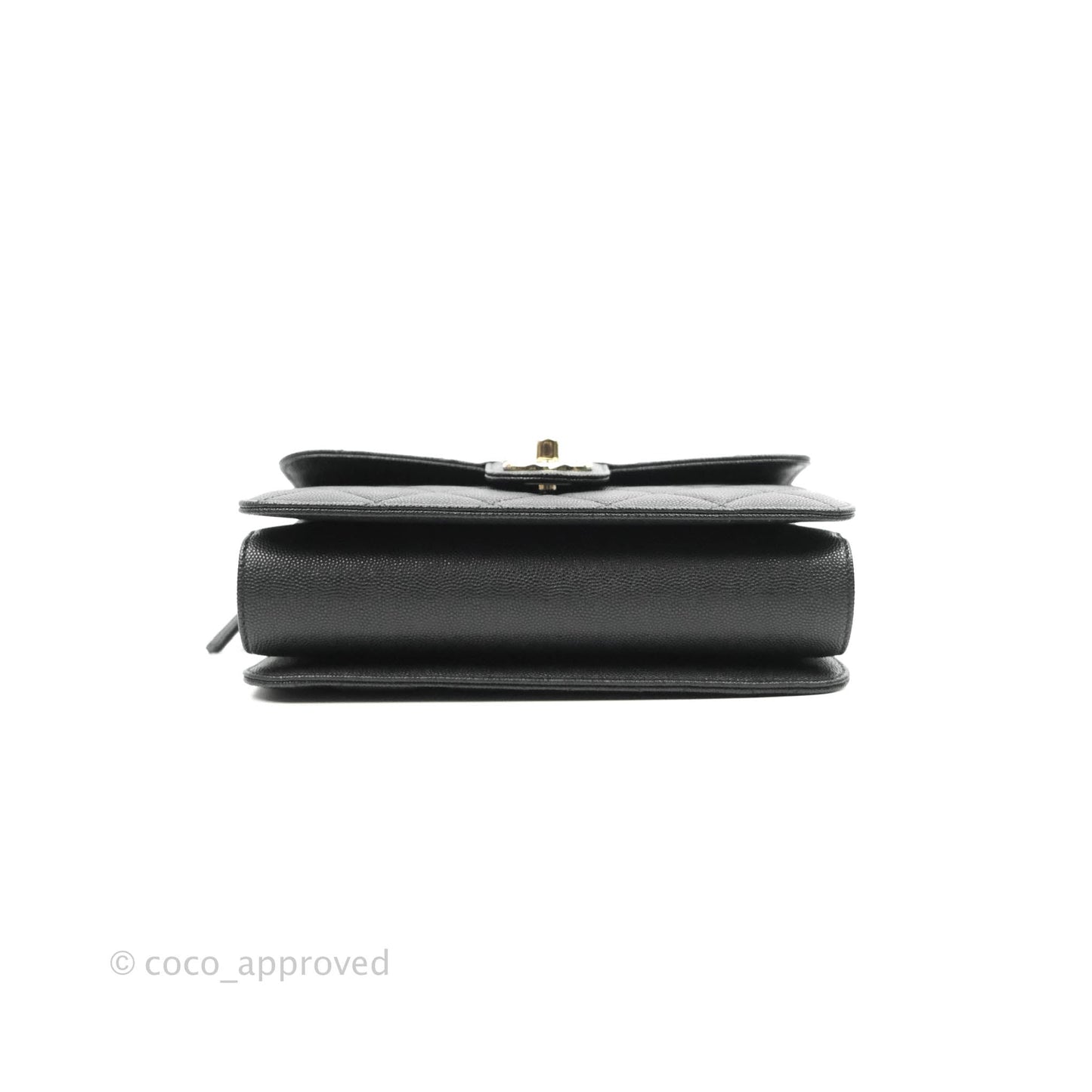 Chanel Quilted Like The Wallet Medium Flap Black Caviar Gold Hardware 22C
