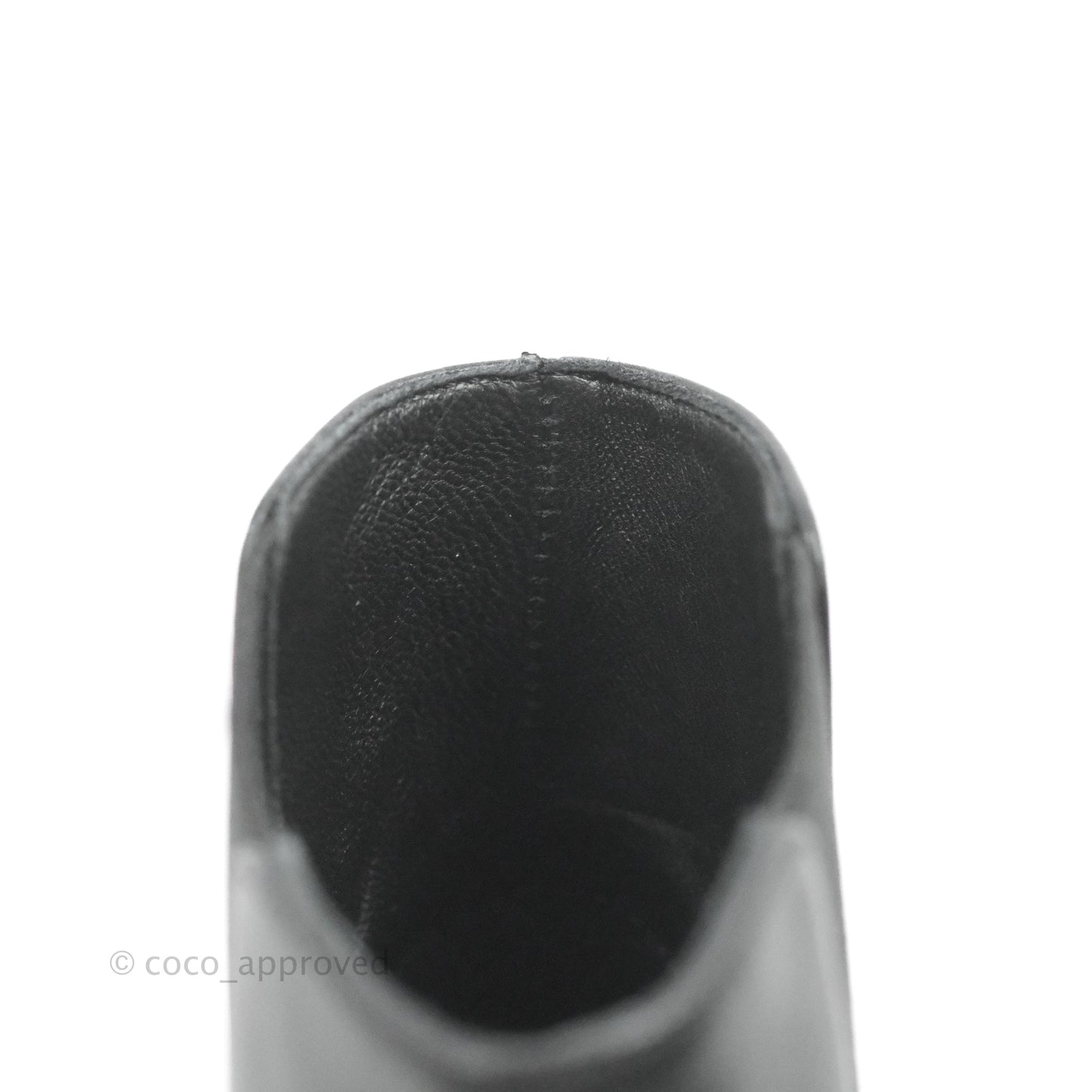 Chanel CC Ankle Boots Black Leather Size 37.5