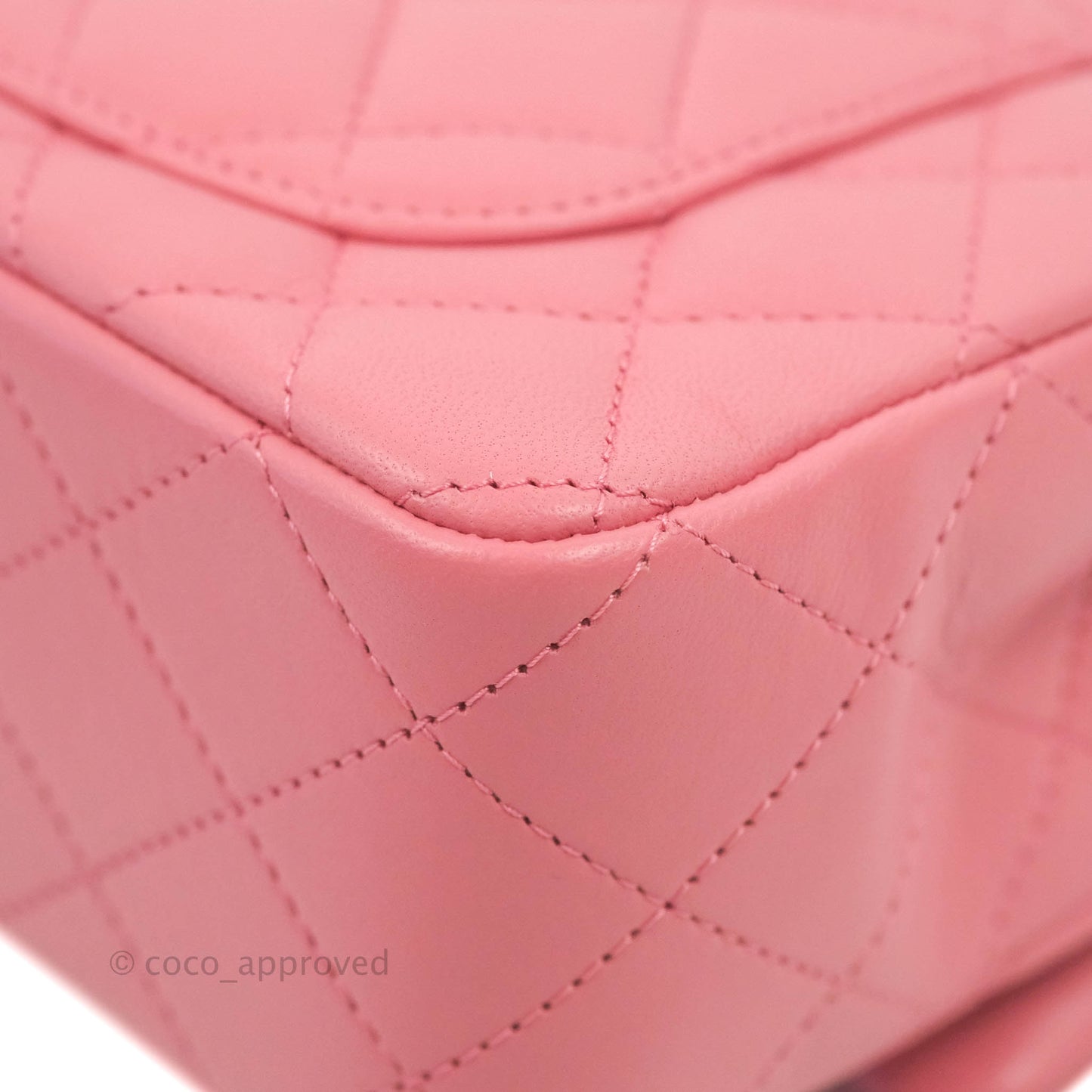 Chanel Top Handle Mini Rectangular Flap Bag Pink Lambskin Gold Hardware