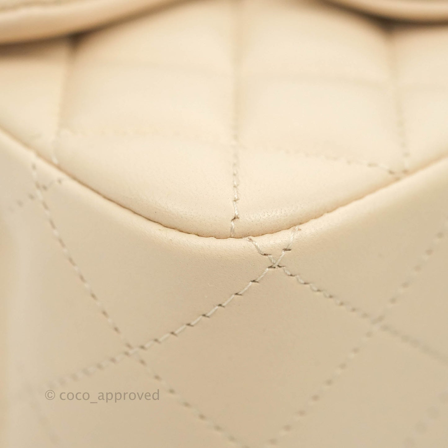 Chanel Quilted Mini Square Light Beige Lambskin Gold Hardware
