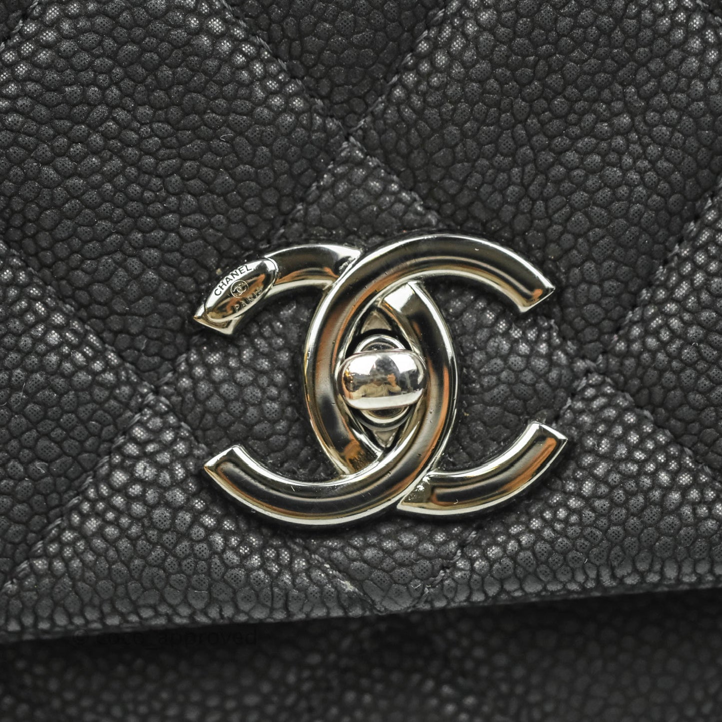 Chanel Lady Pearly Flap Bag Black Caviar Silver Hardware