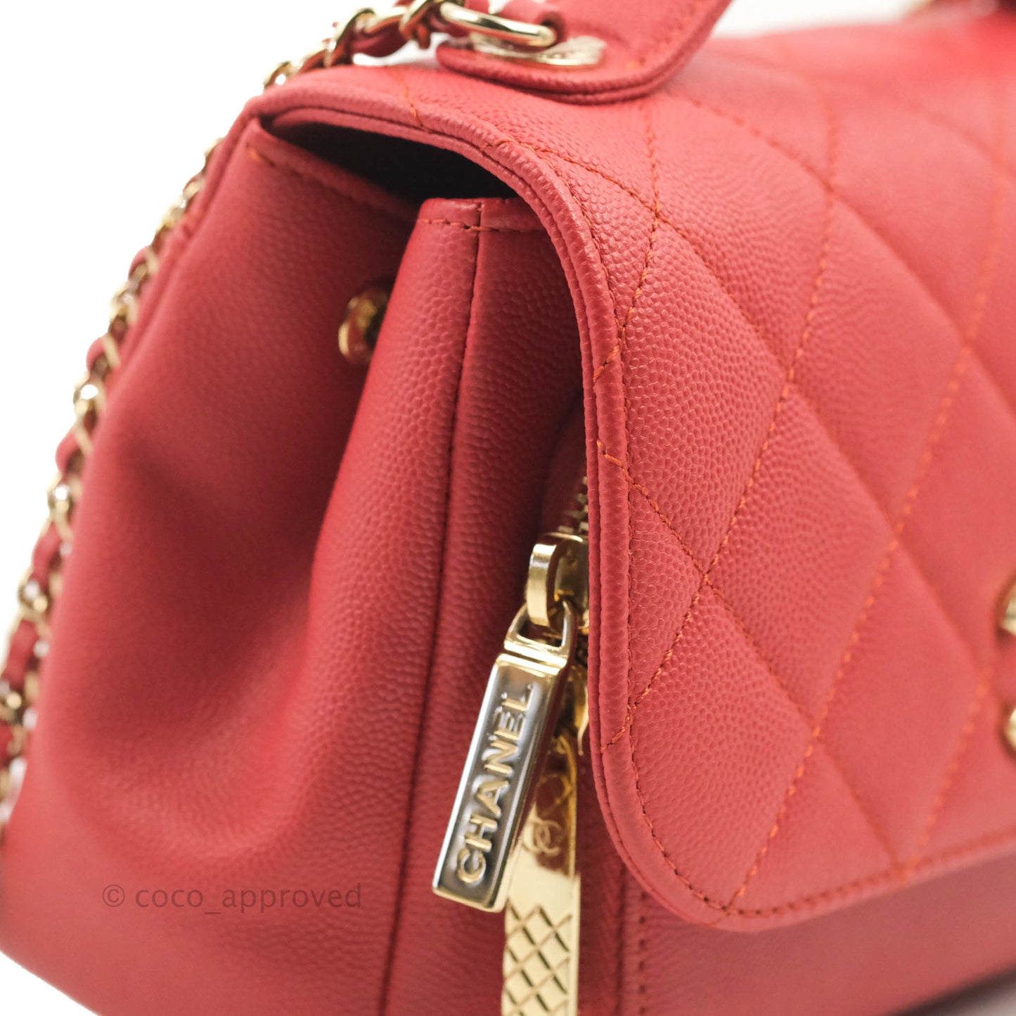 Chanel Quilted Small Business Affinity Flap Red Caviar Gold Hardware