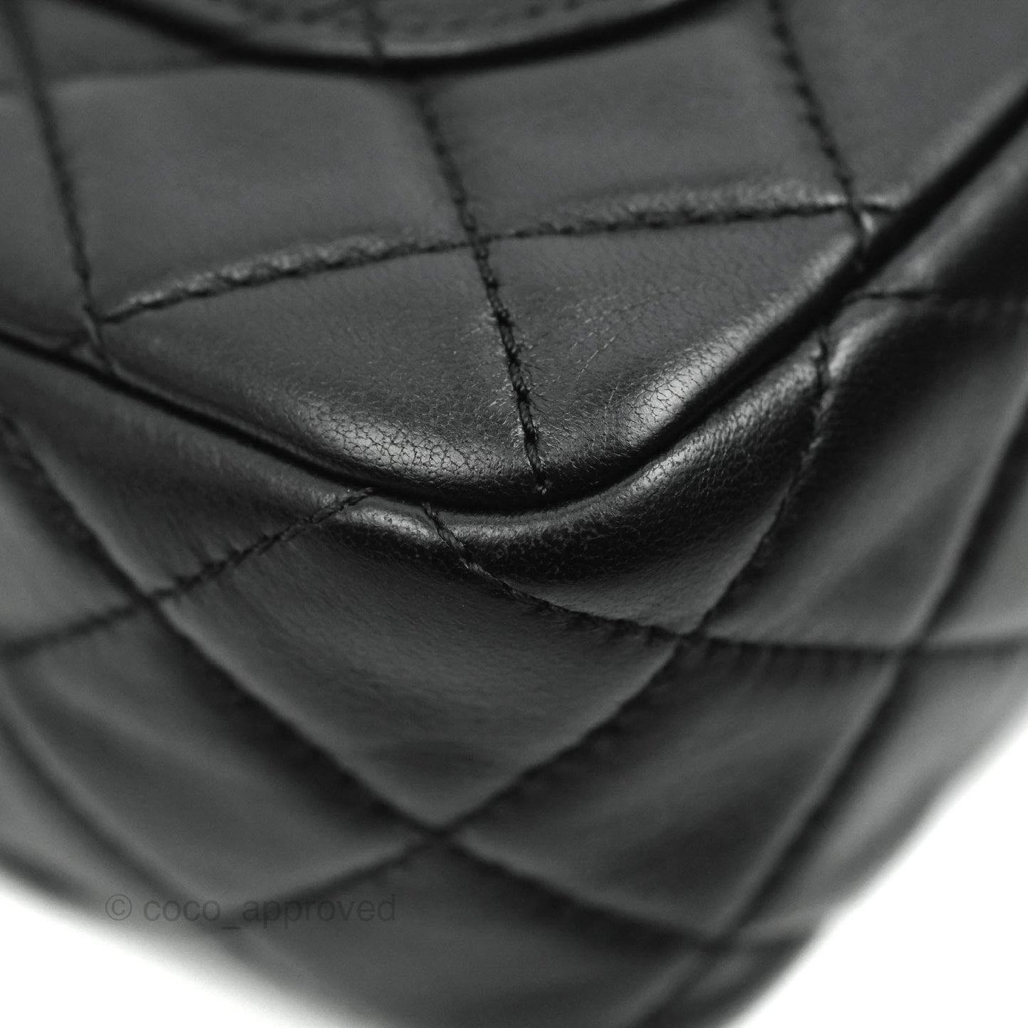 Chanel Quilted Mini Rectangular Pearl Crush Black Lambskin Gold Hardware