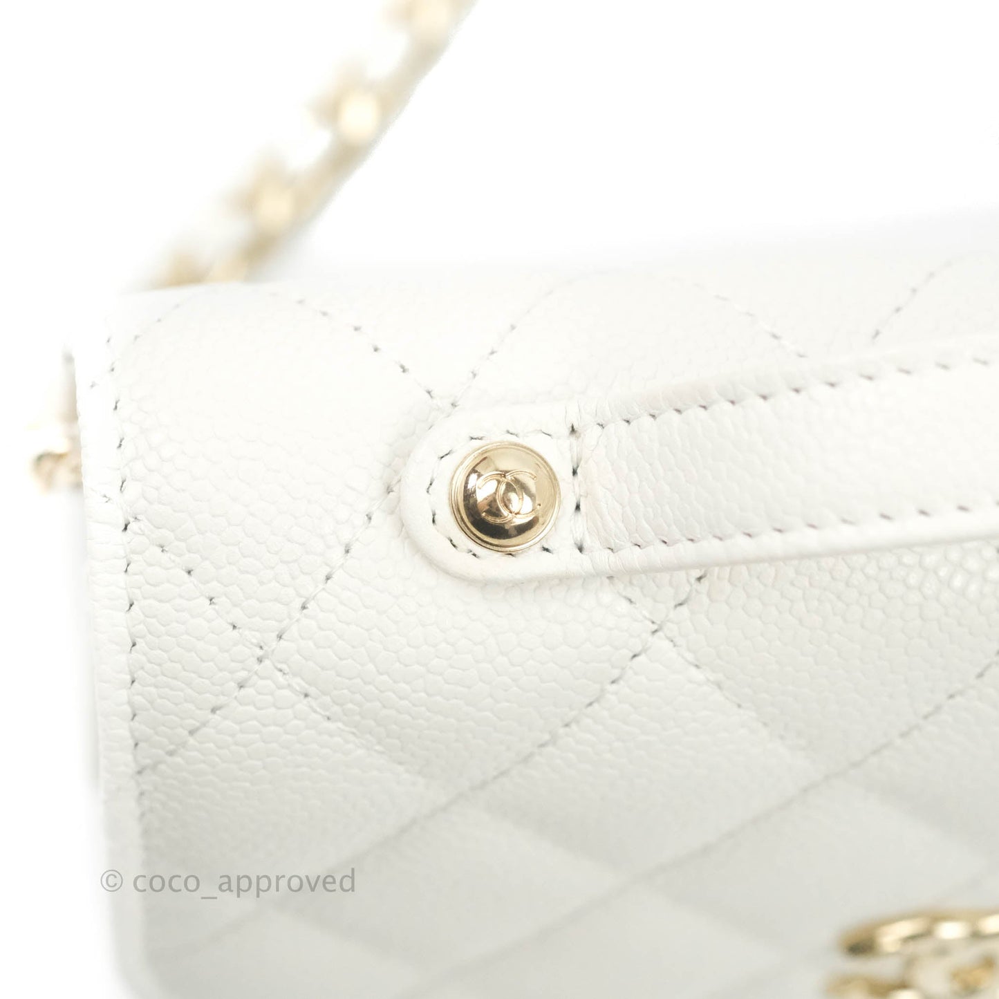 Chanel Business Affinity Clutch With Chain White Caviar Gold Hardware