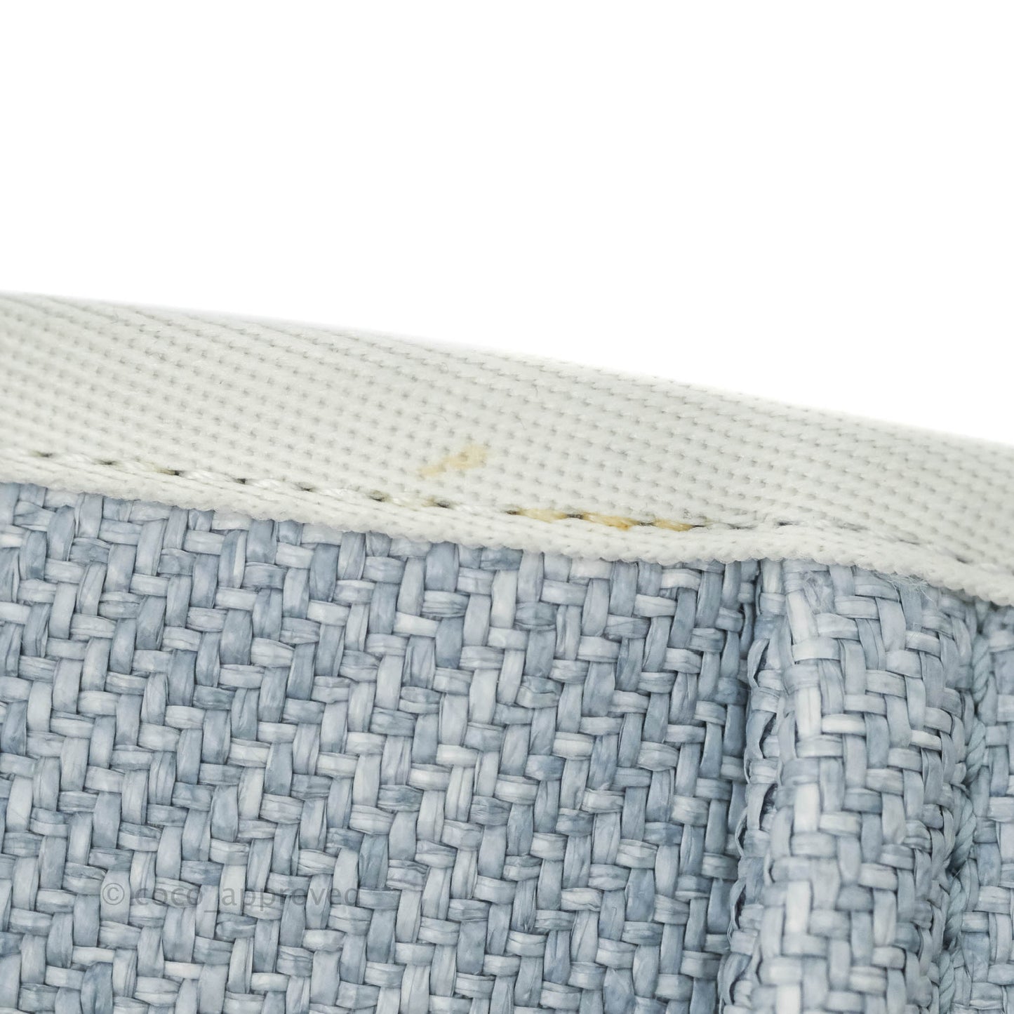 Chanel Large Deauville Light Blue Canvas Silver Hardware