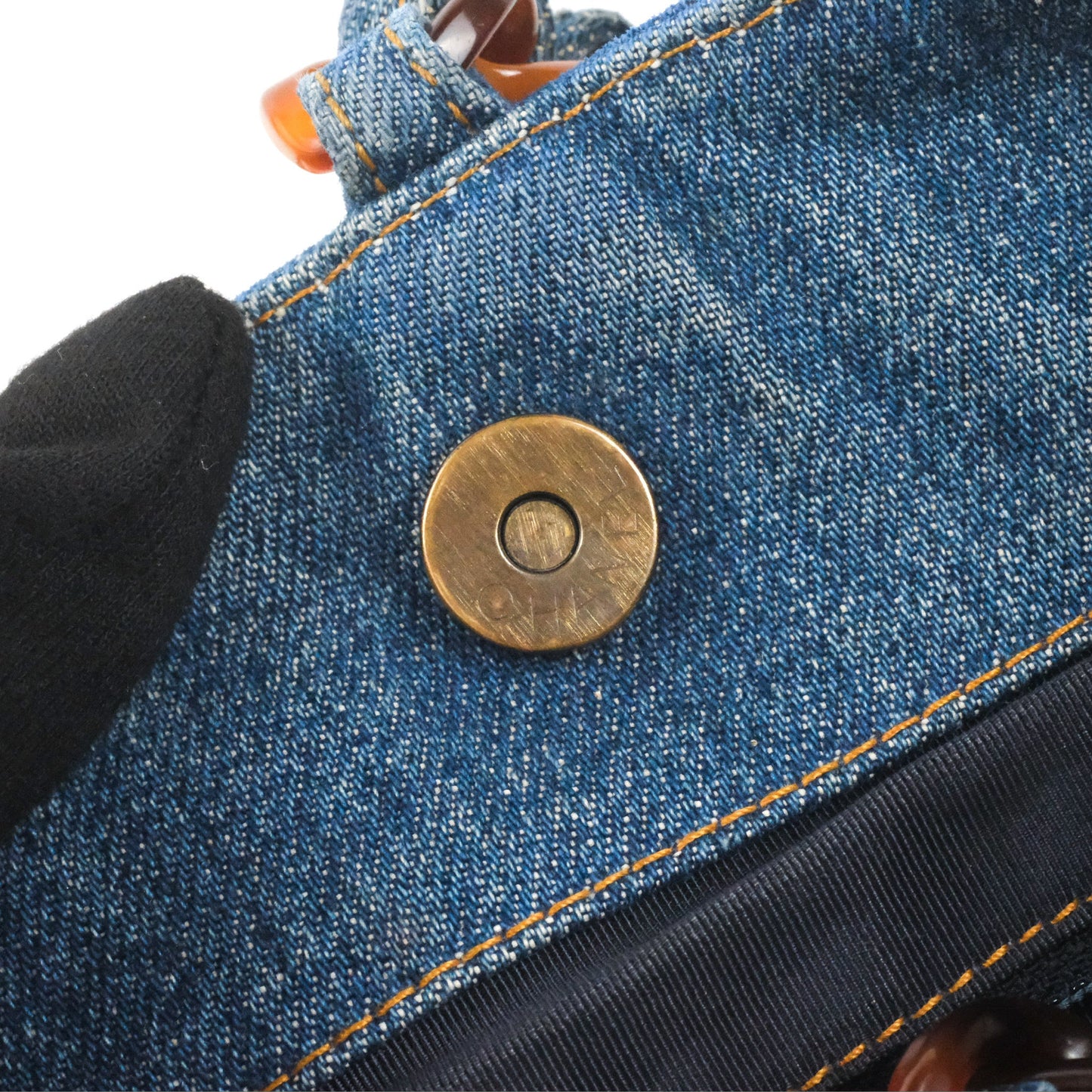 Chanel Large CC Tote Bag Blue Denim Tortoiseshell Bakelite Handle