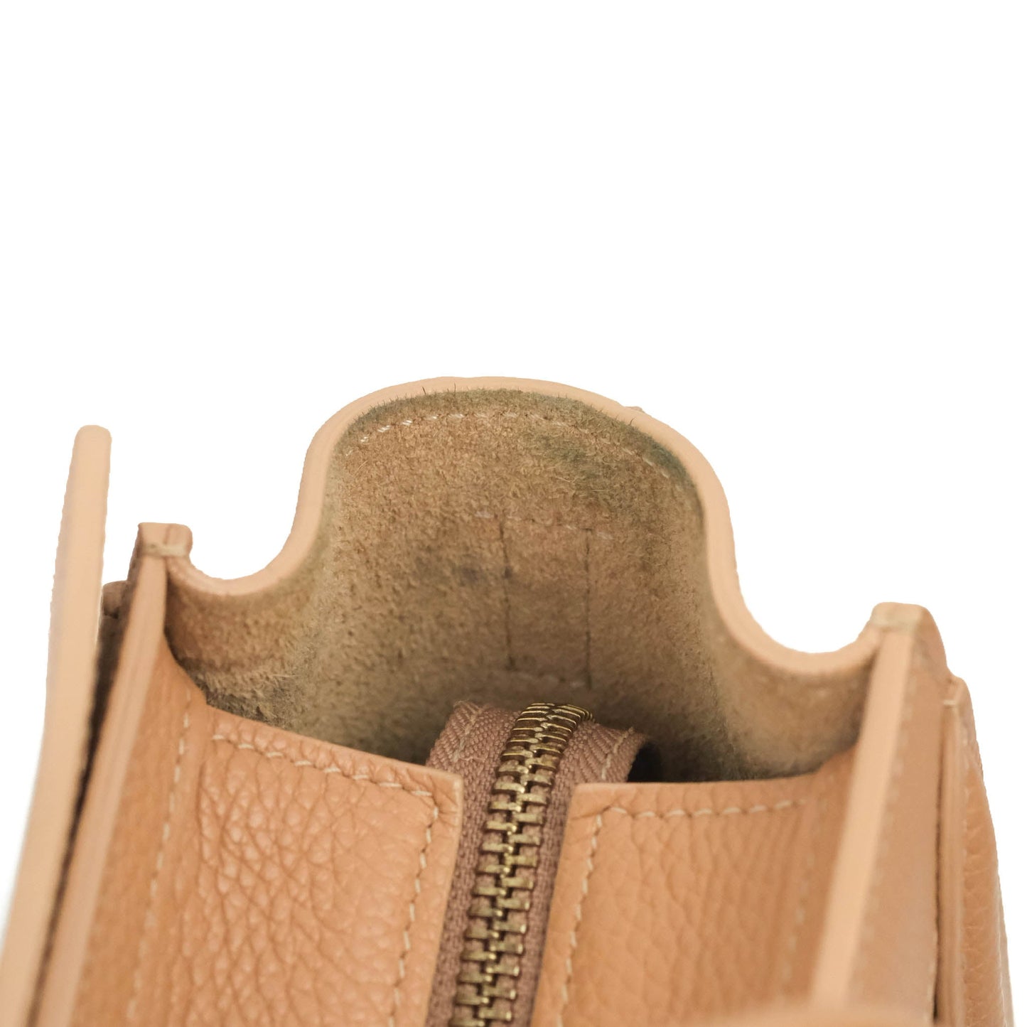 Celine Nano Luggage Drummed Beige Pink Calfskin