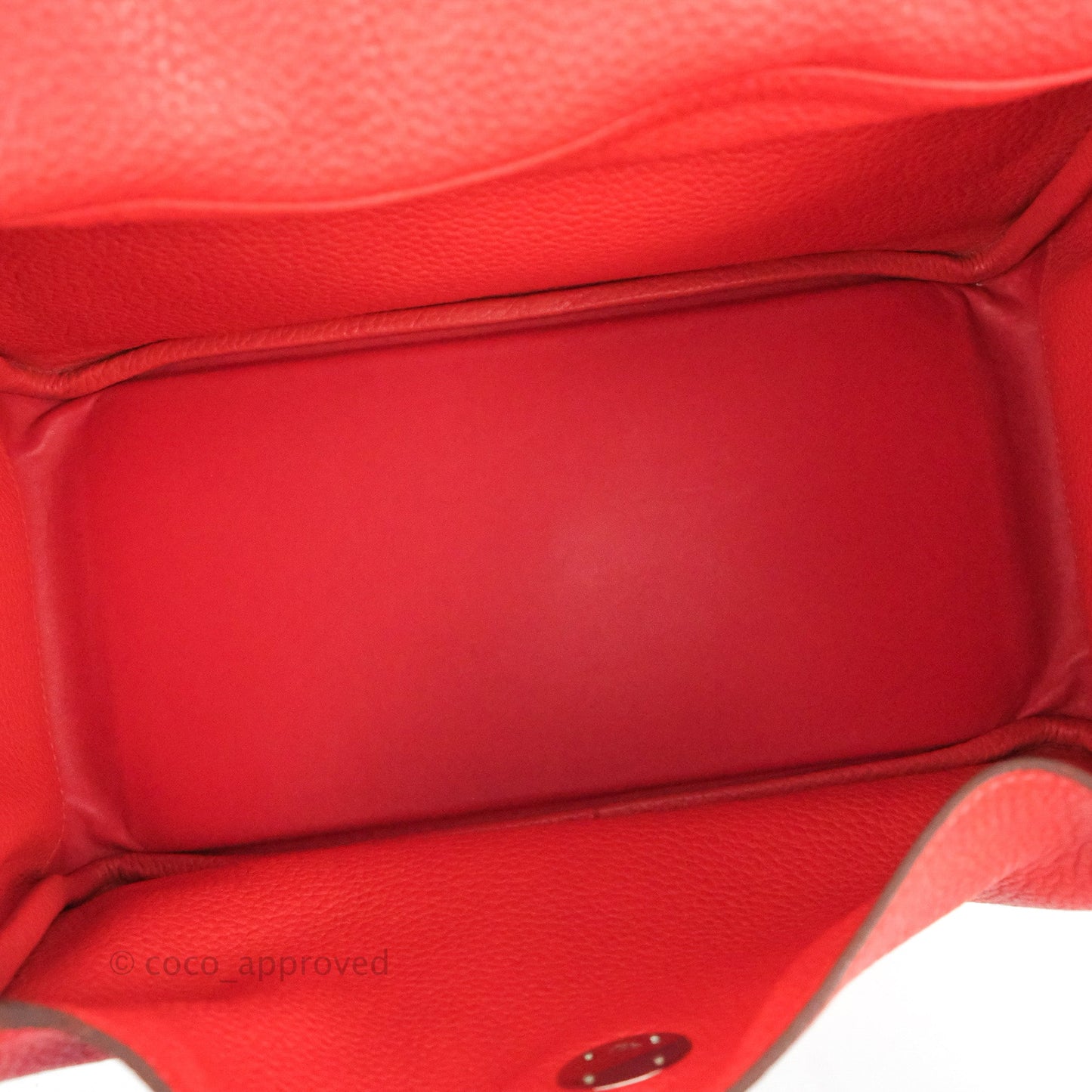 Hermès Lindy 30 Red Clemence Palladium Hardware