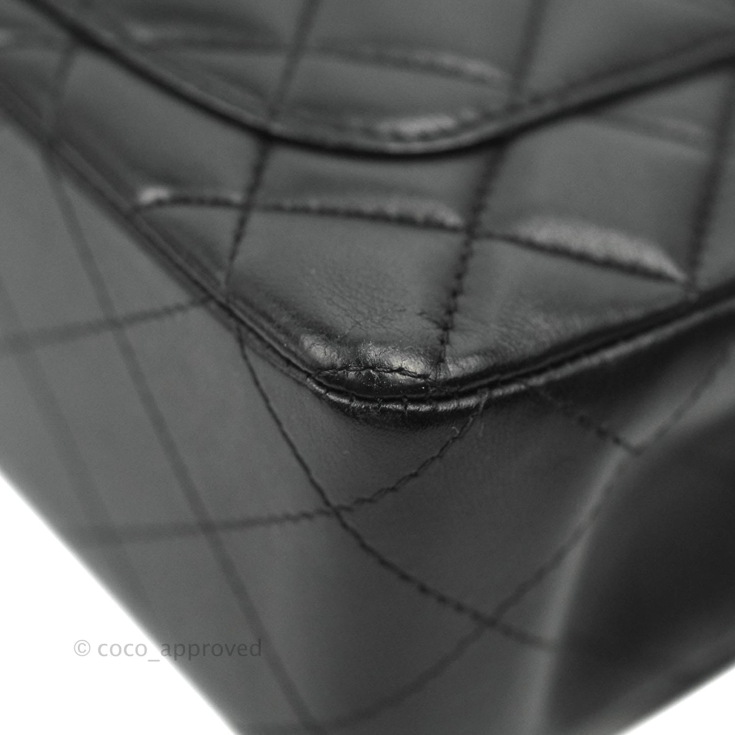 Chanel Quilted Mini Rectangular Black Lambskin Dark Silver Hardware