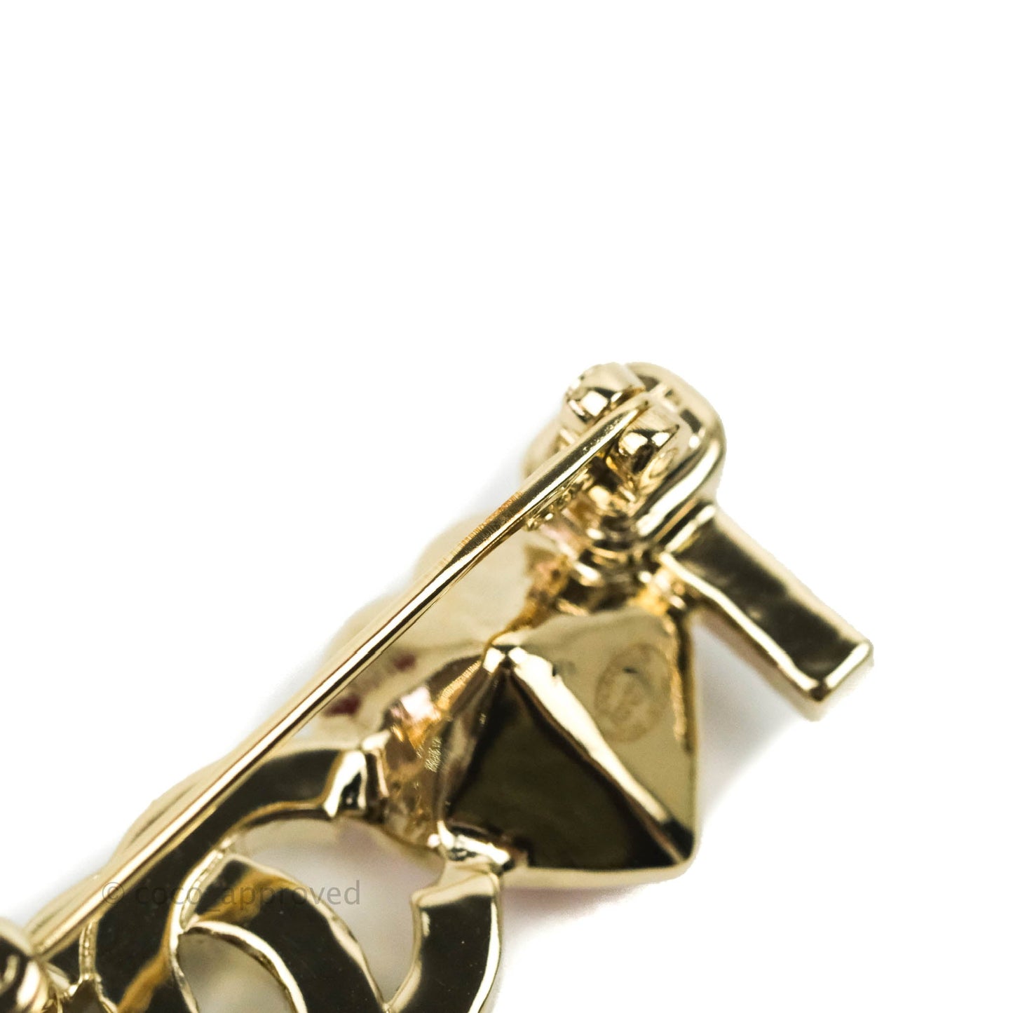 Chanel I Love CC Pink Heart Pearl Brooch Gold Tone 22B