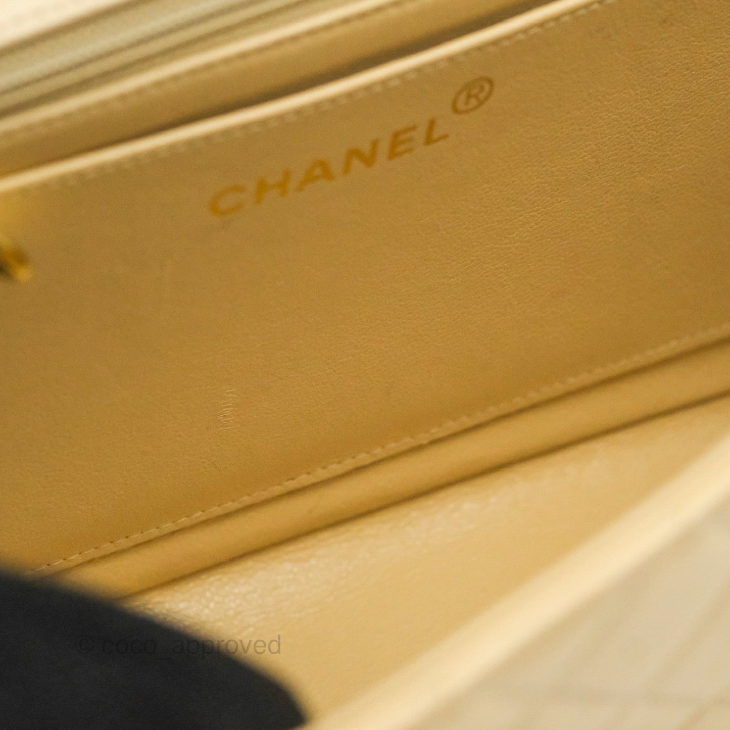 Chanel Vintage Top Handle Flap Bag Beige Lambskin 24K Gold Hardware