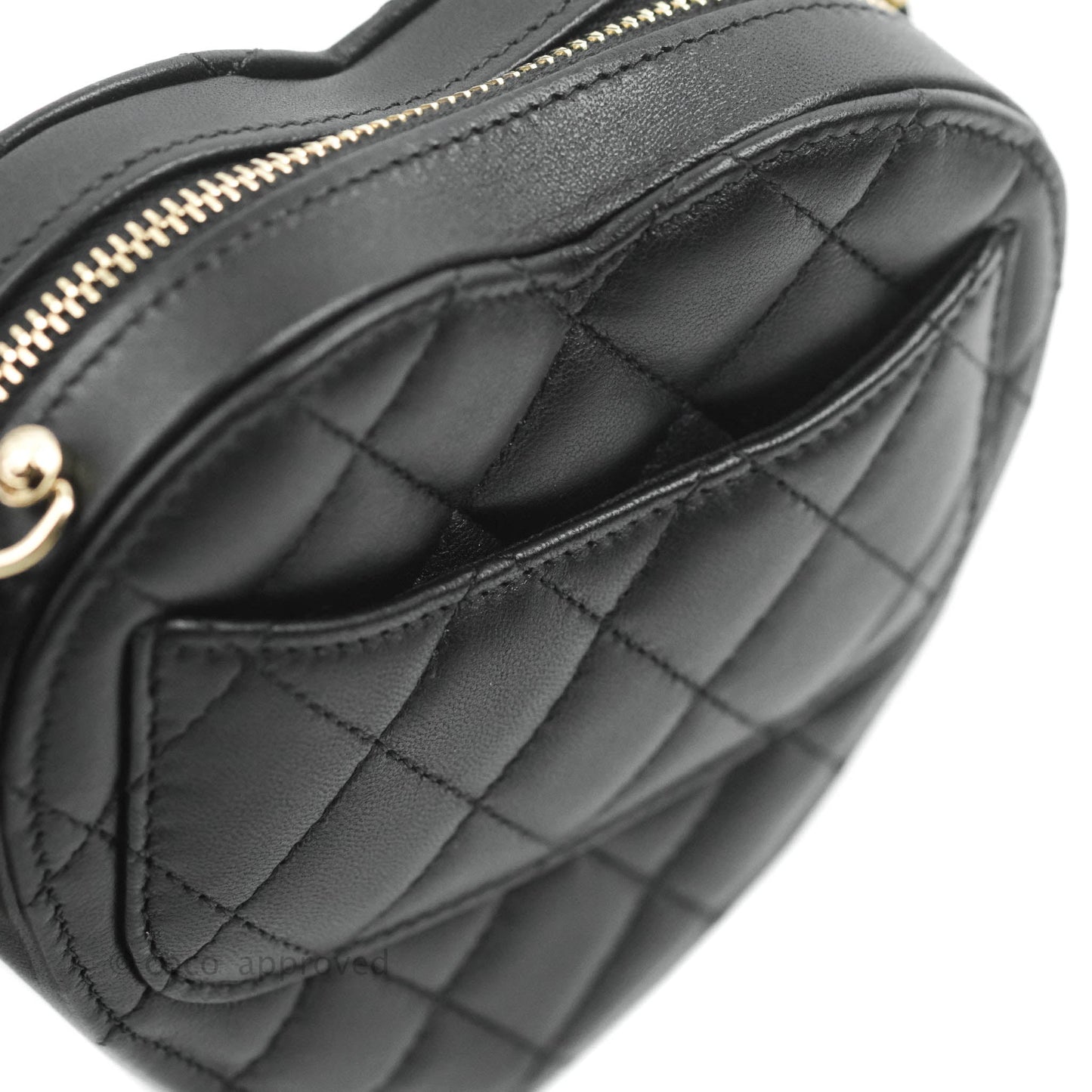 Chanel Small Heart Bag Black Lambskin Gold Hardware 22S