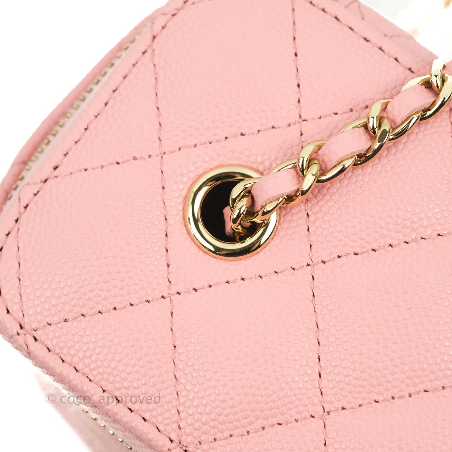 Chanel Classic Vanity with Chain Pink Caviar Gold Hardware