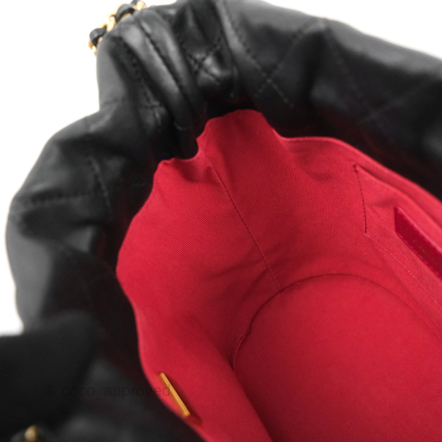 Chanel Quilted My Perfect CC Bucket Drawstring Bag Black Lambskin