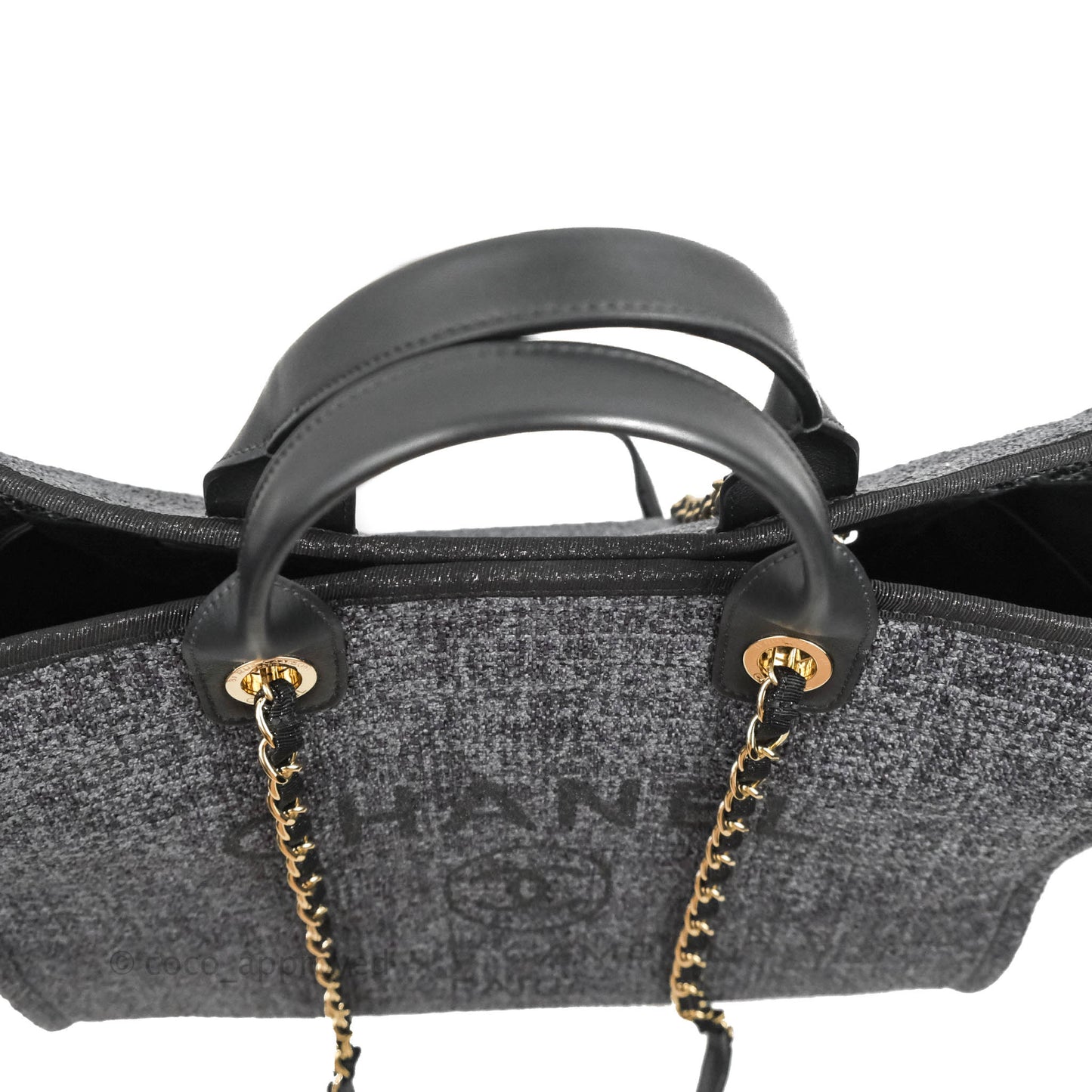 Chanel Canvas Deauville Large Tote Charcoal Grey