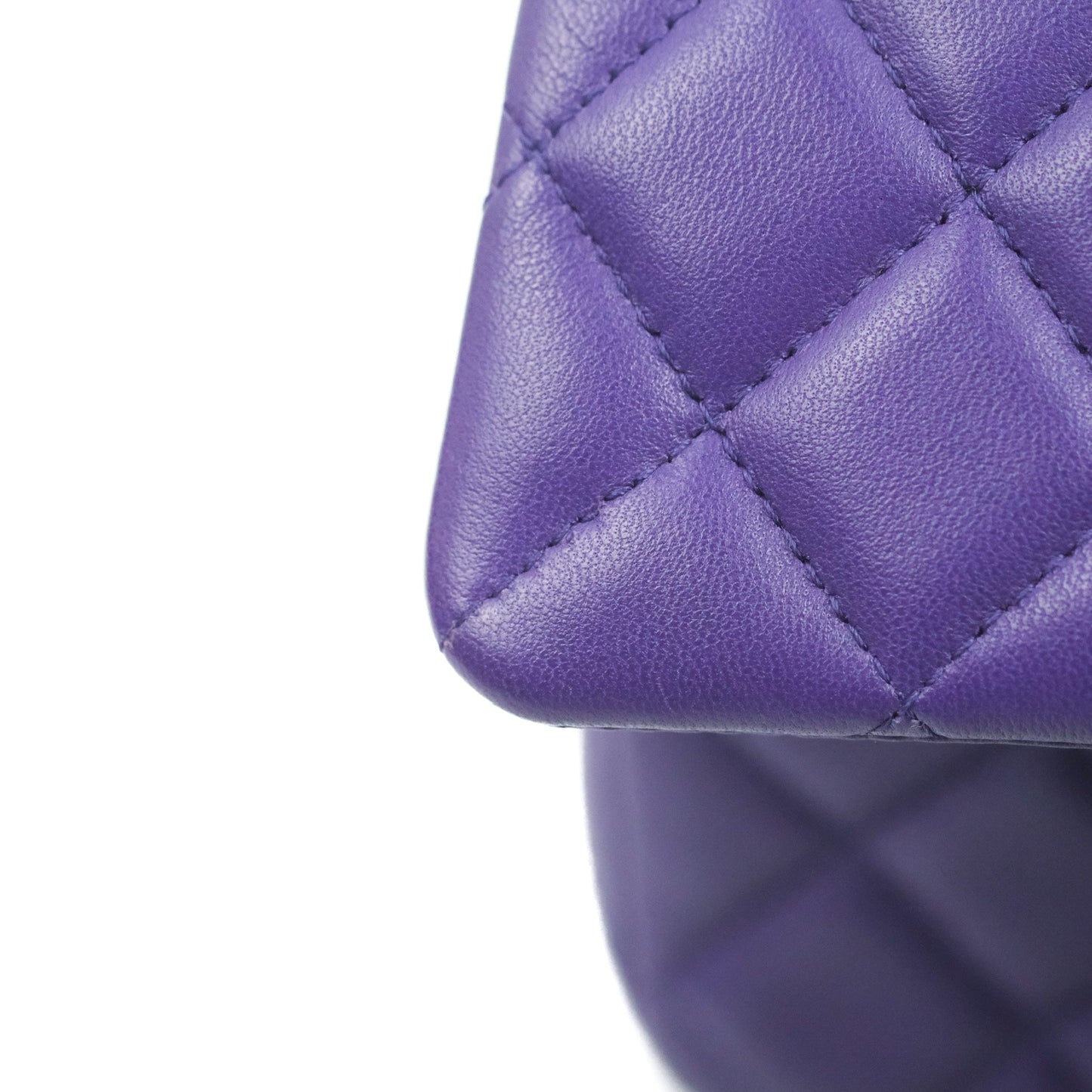 Chanel Quilted Mini Rectangular Flap Purple Lambskin Silver Hardware