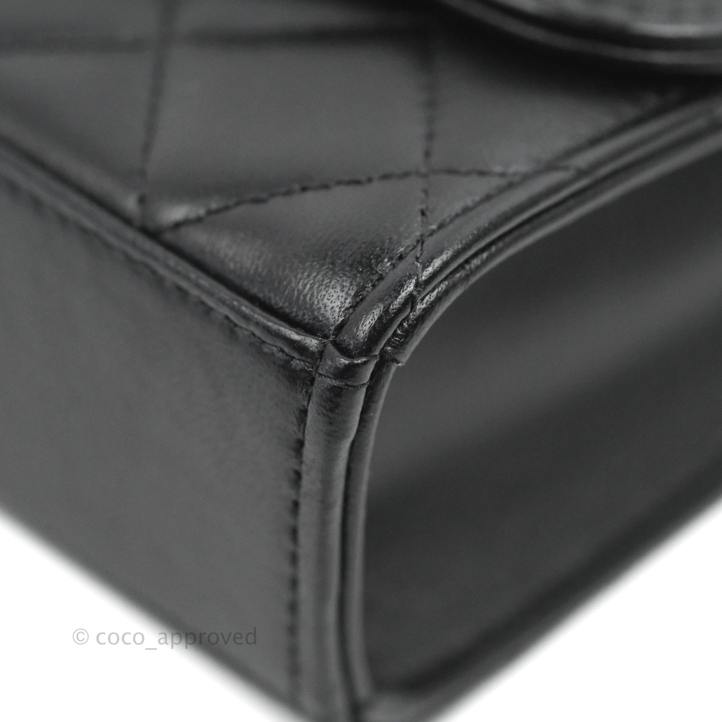 Chanel Mini Quilted Trendy CC Clutch With Chain Black Lambskin Gold Hardware