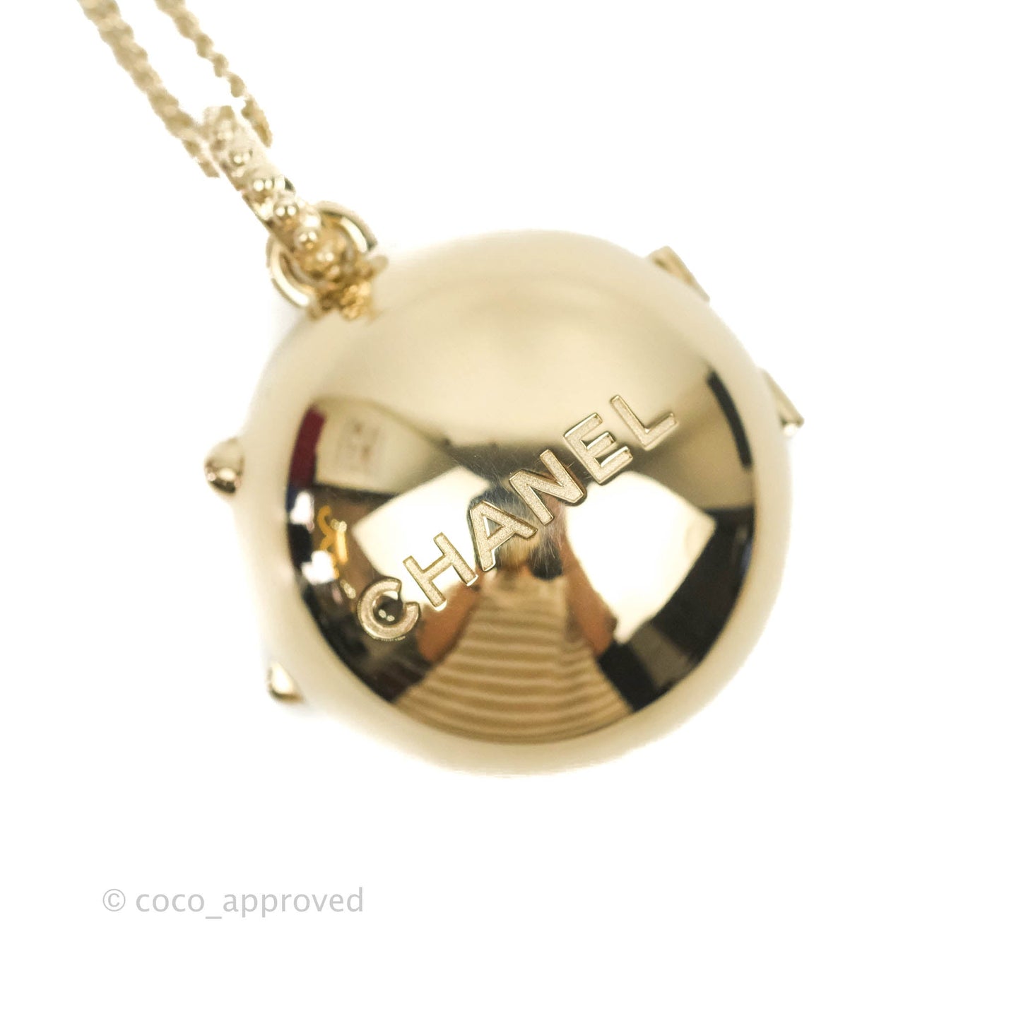 Chanel CC Locket Necklace Gold Tone 21S