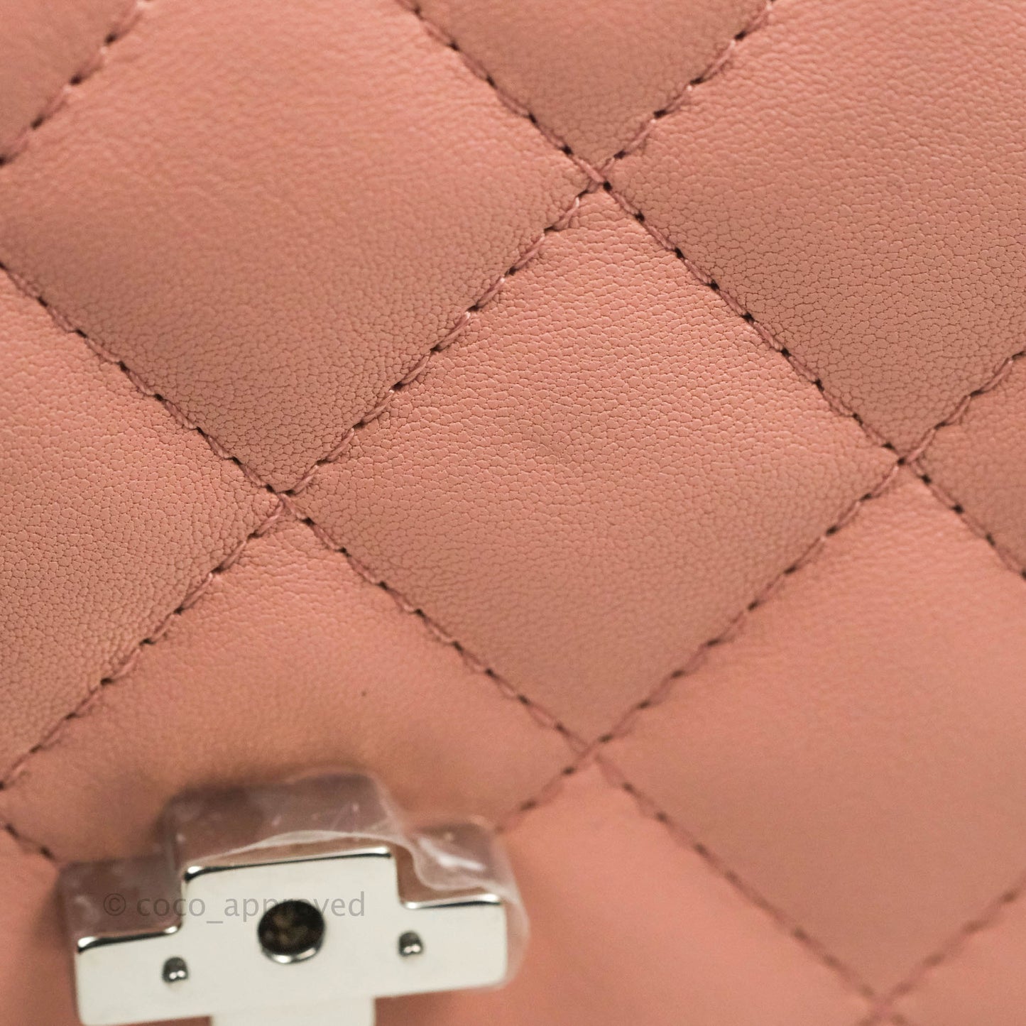 Chanel Small CC Box Flap Bag Pink Calfskin Silver Hardware