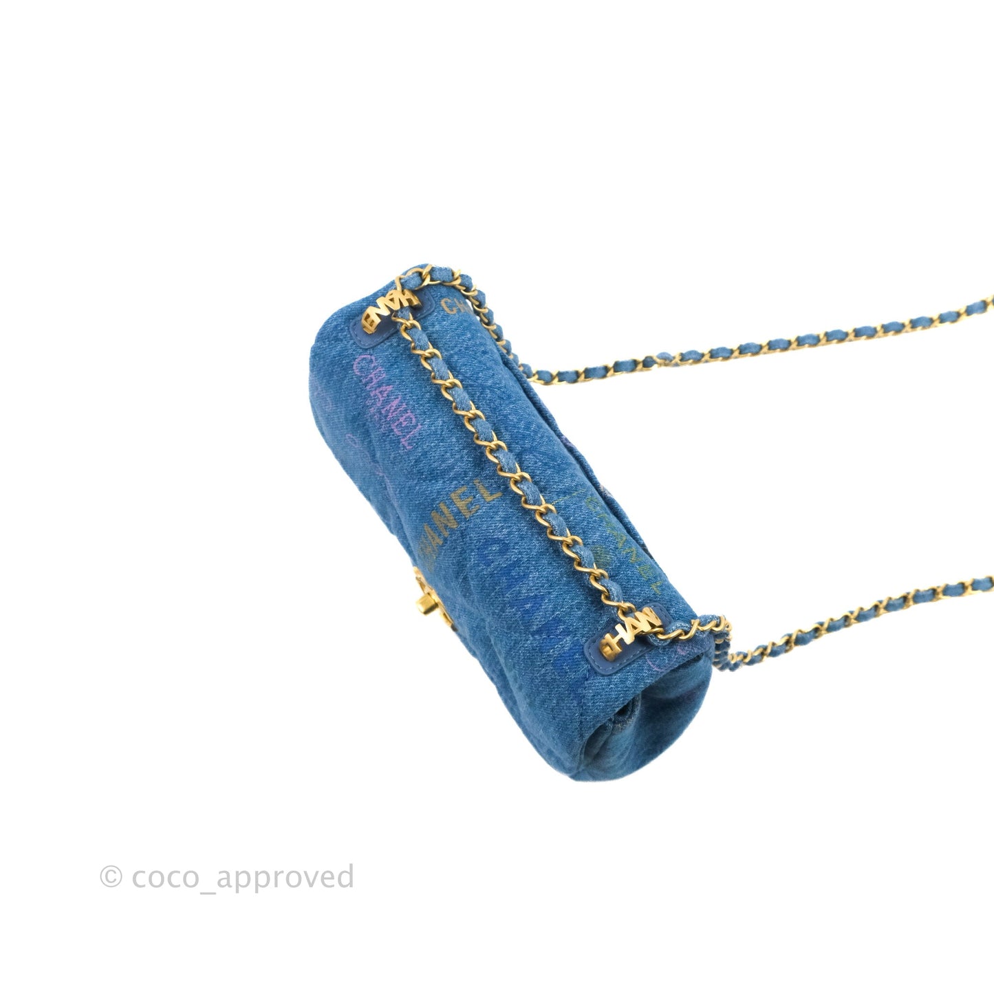 Chanel Quilted Small Denim Mood Flap Blue Multicolor 22P