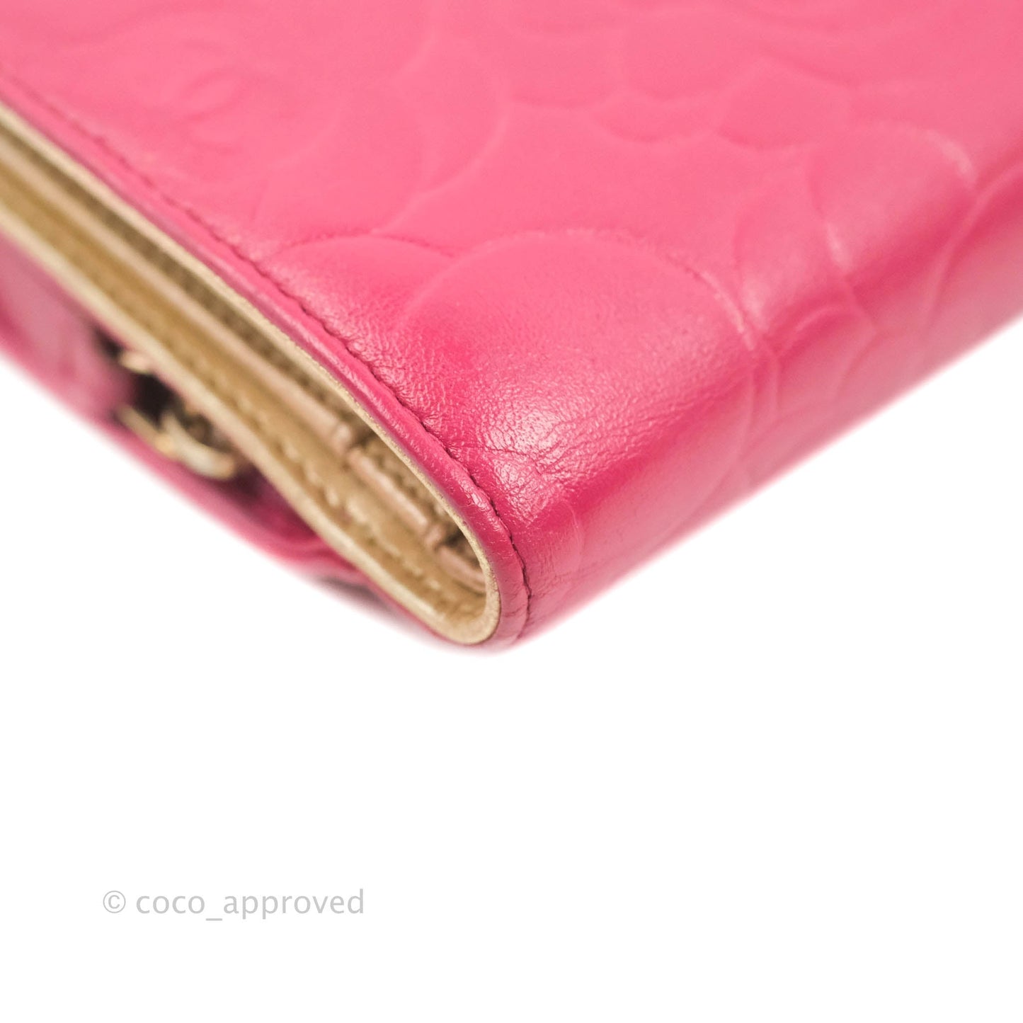 Chanel Wallet in Pink Camellia Embossed Lambskin