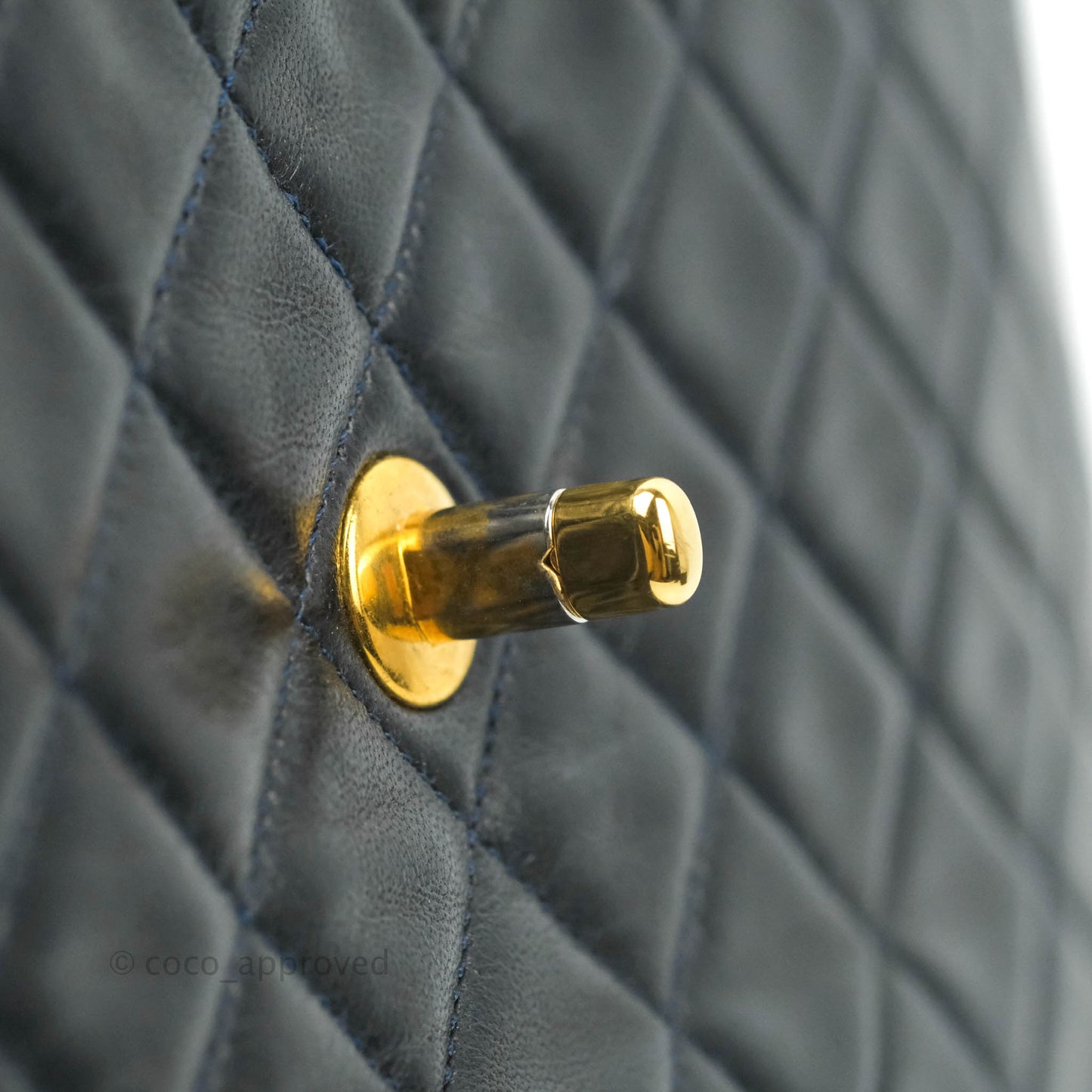 Chanel Vintage Quilted Flap Bag Navy Lambskin 24K Gold Hardware