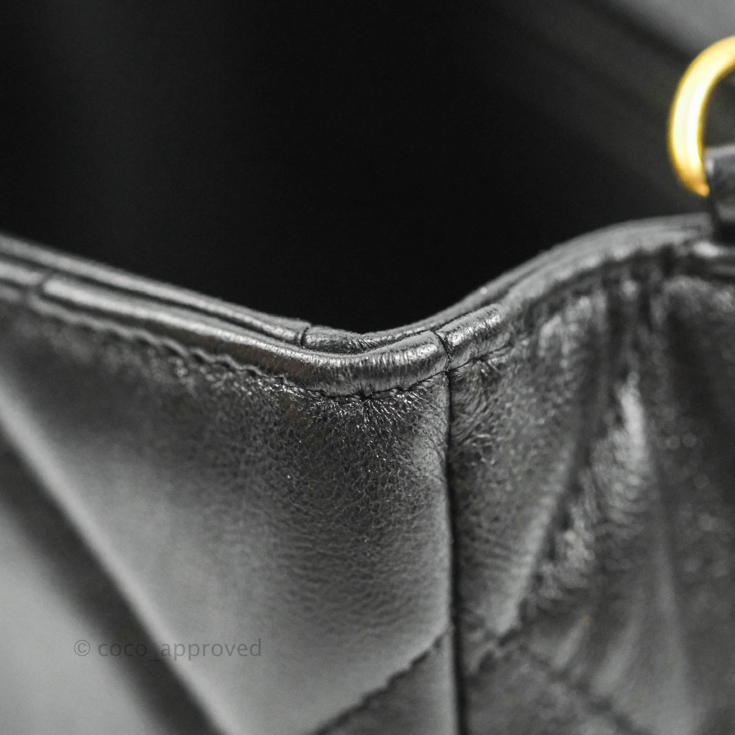 Chanel Quilted Square Flap Bijoux Chain Strap Black Aged Gold Hardware