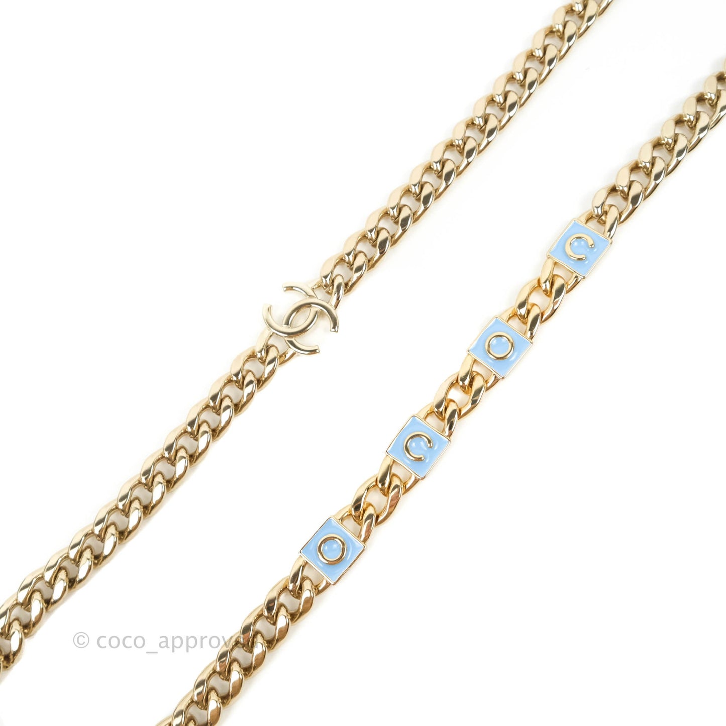 Chanel Mini Vanity Coco Chain Blue Lambskin Gold Hardware